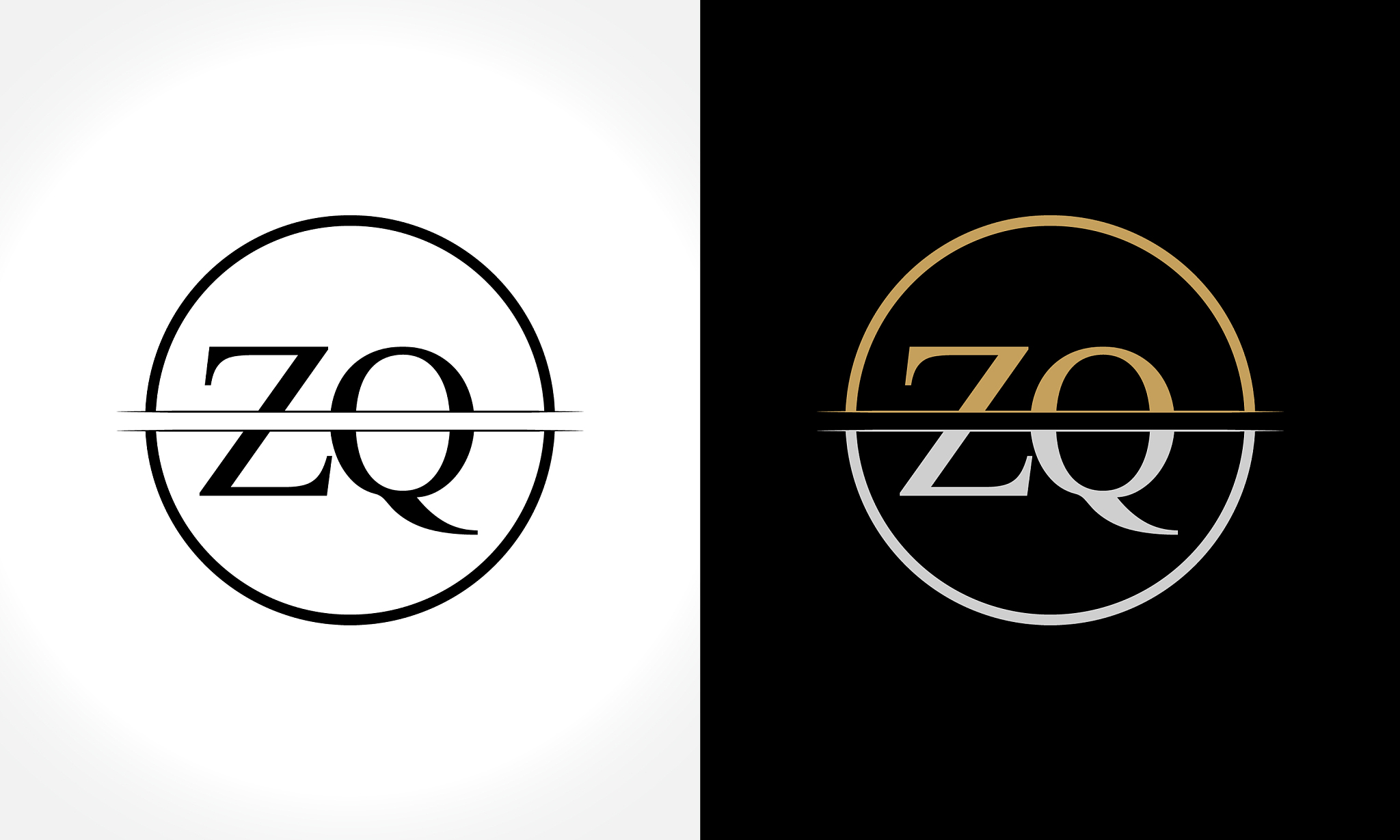 initial zq logo design template creative letter