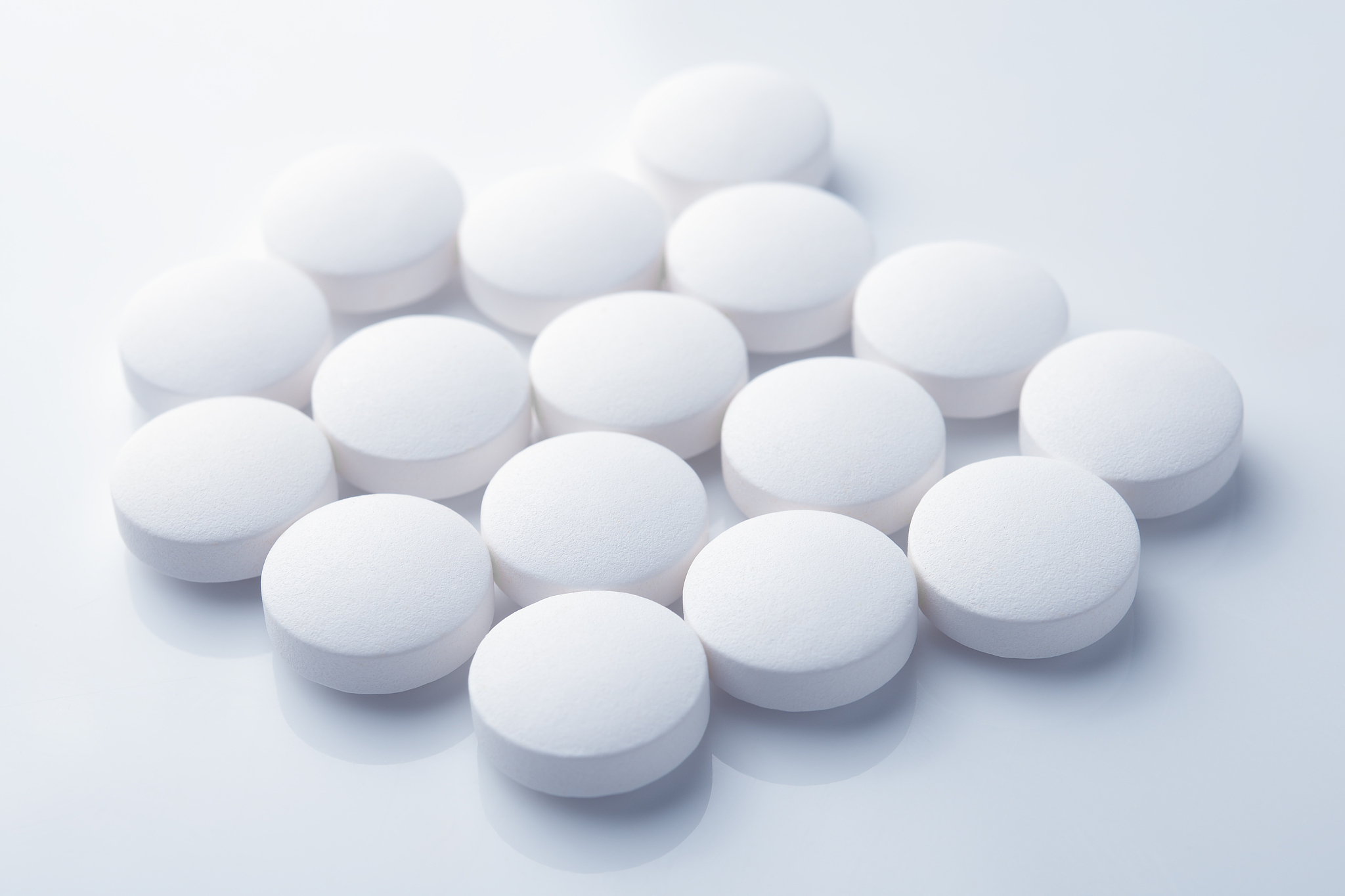 close-up of medicines on white background