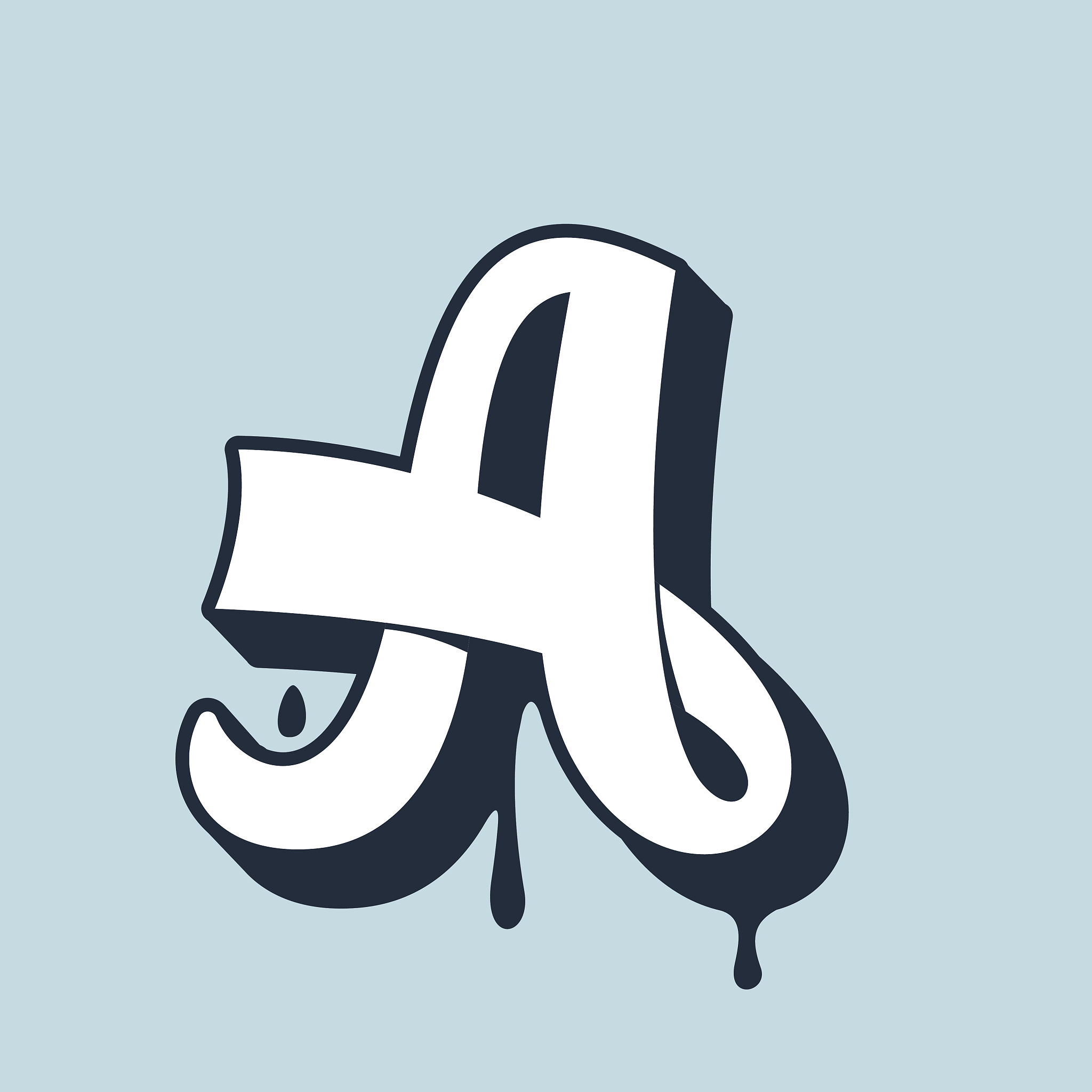 letter a calligraphy icon. handwritten lettering.