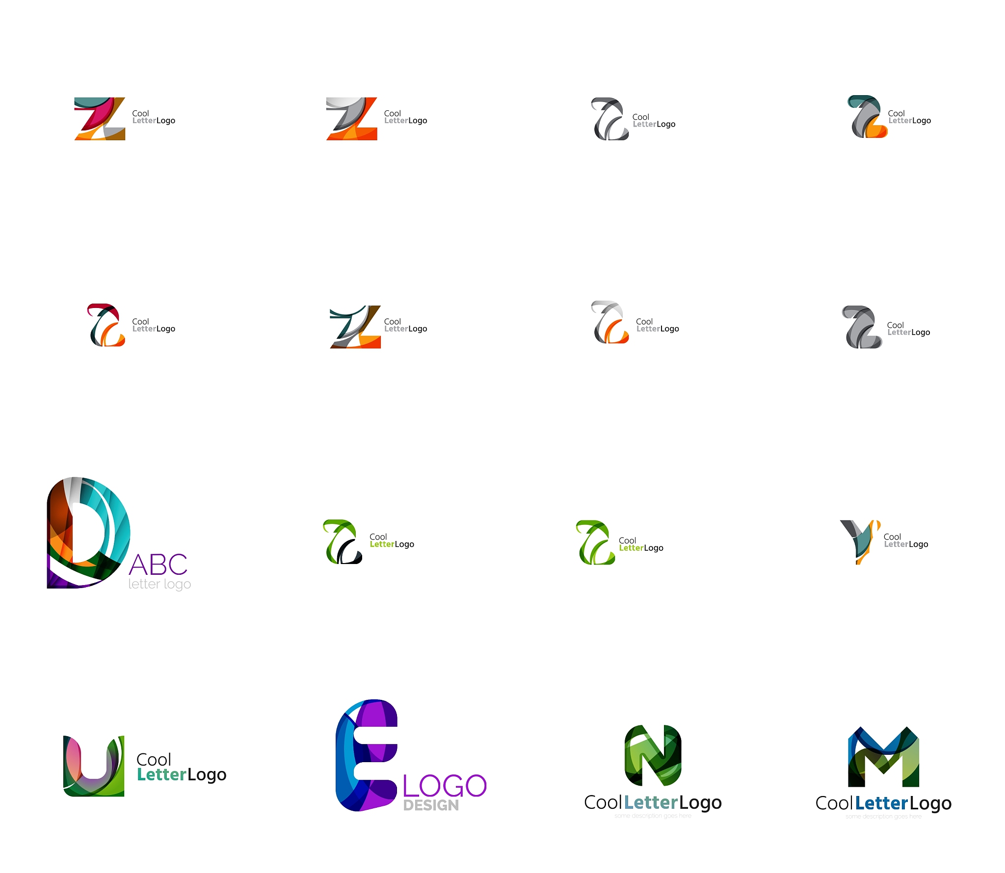 set of universal company logo ideas business icon
