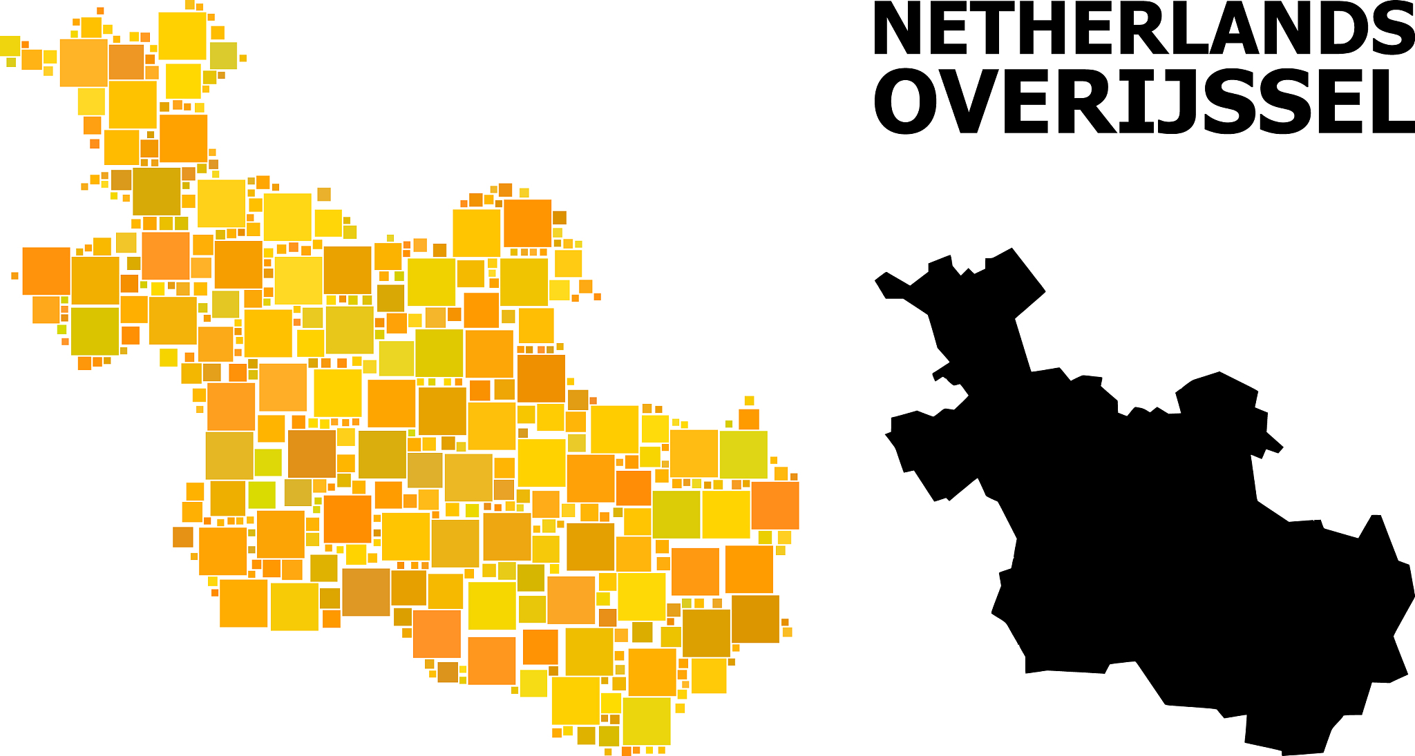golden square mosaic map overijssel province