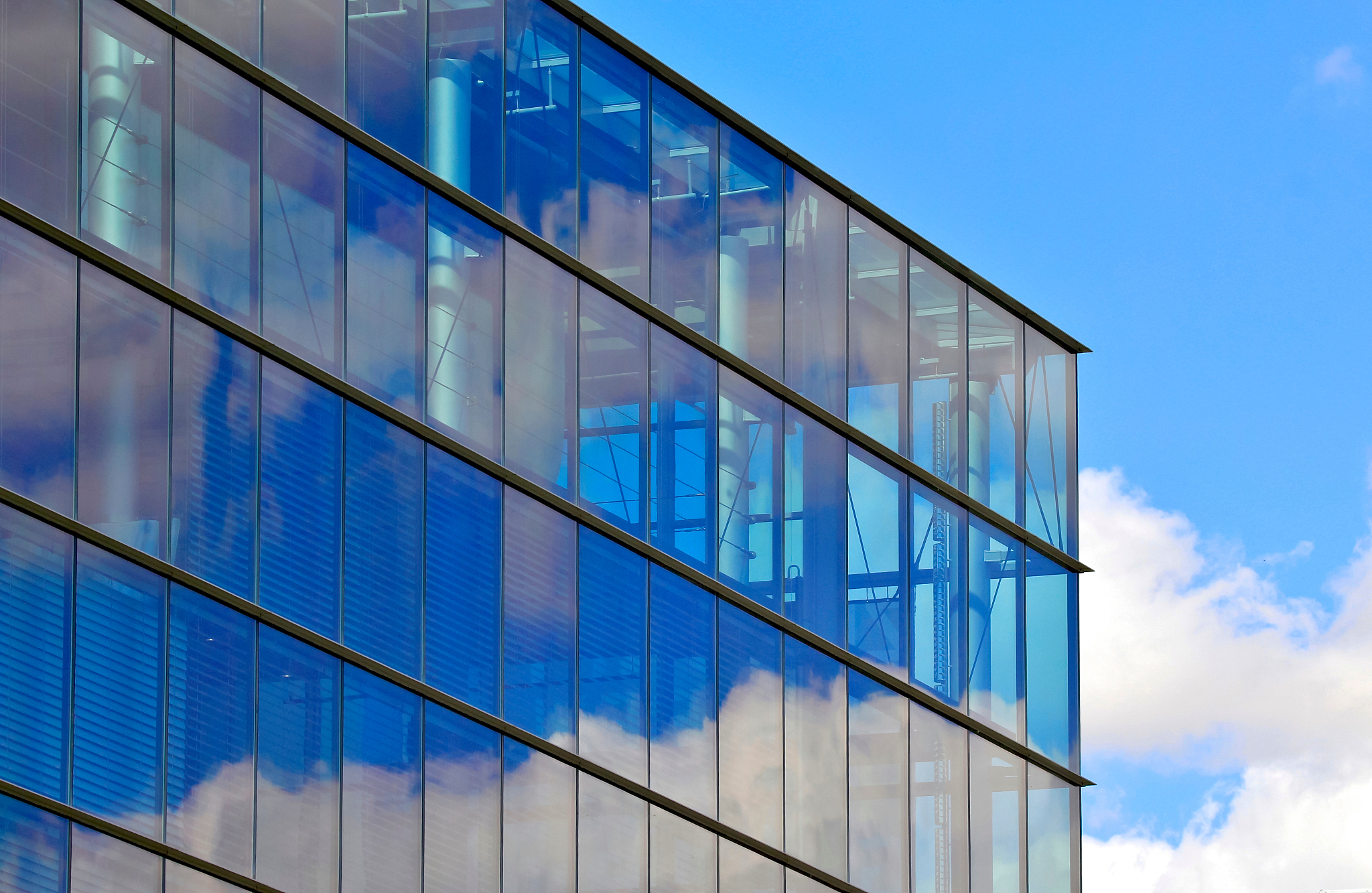 low angle view of modern building against sky