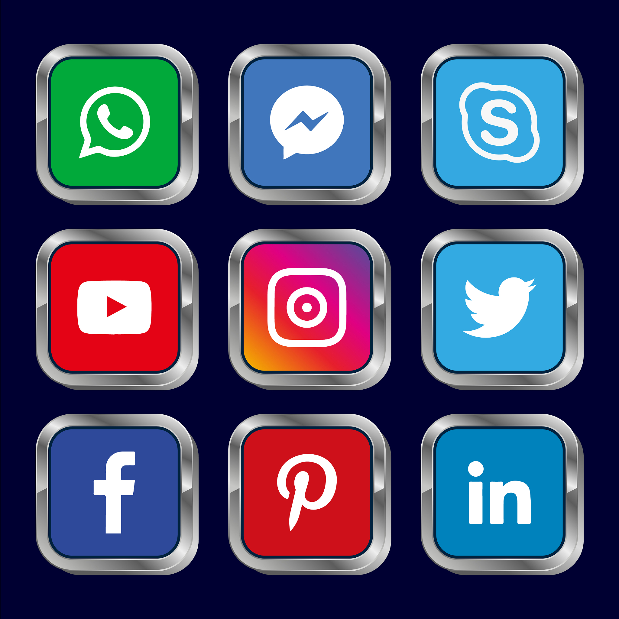 social media icons pack button