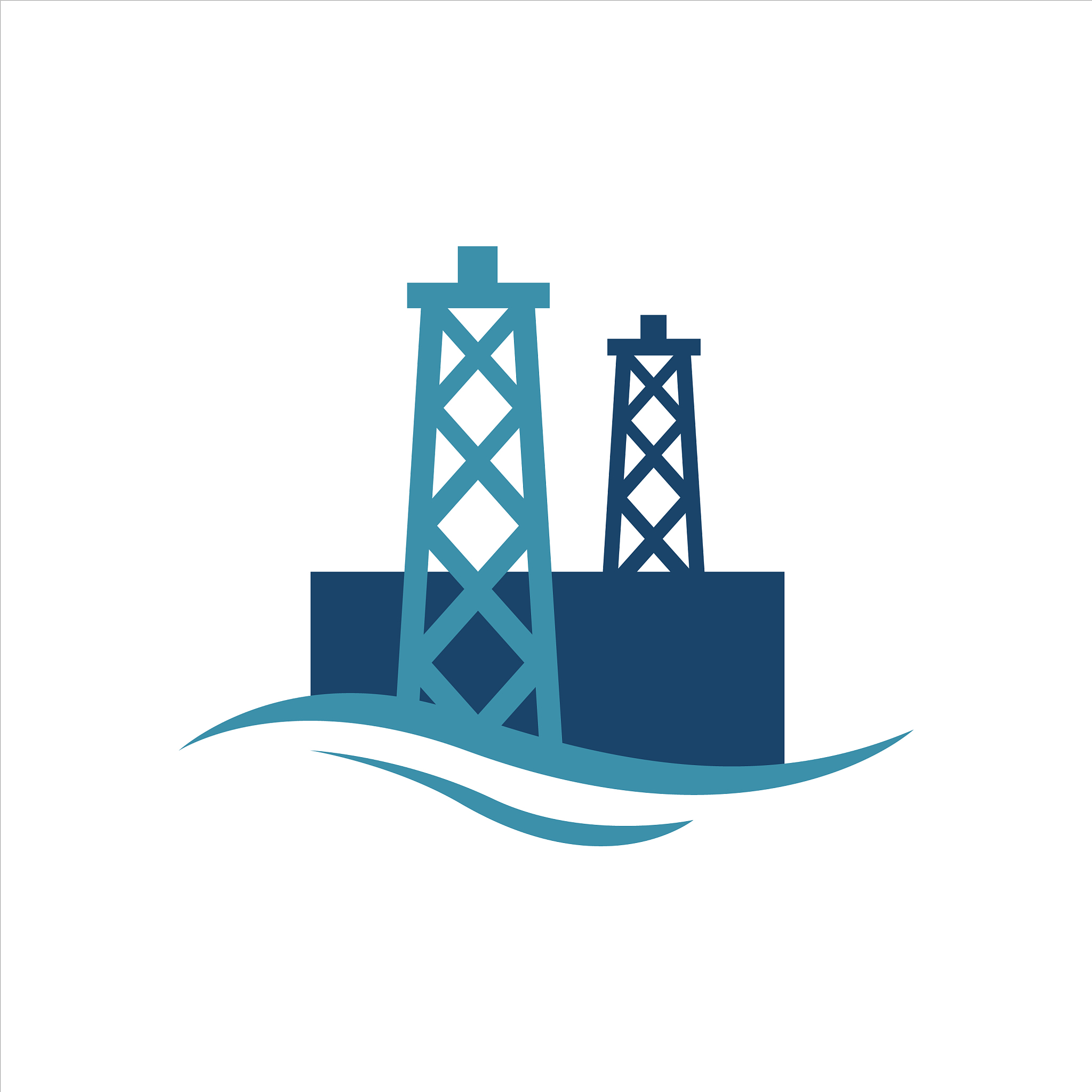 off shore oil rig logo icon design drilling in
