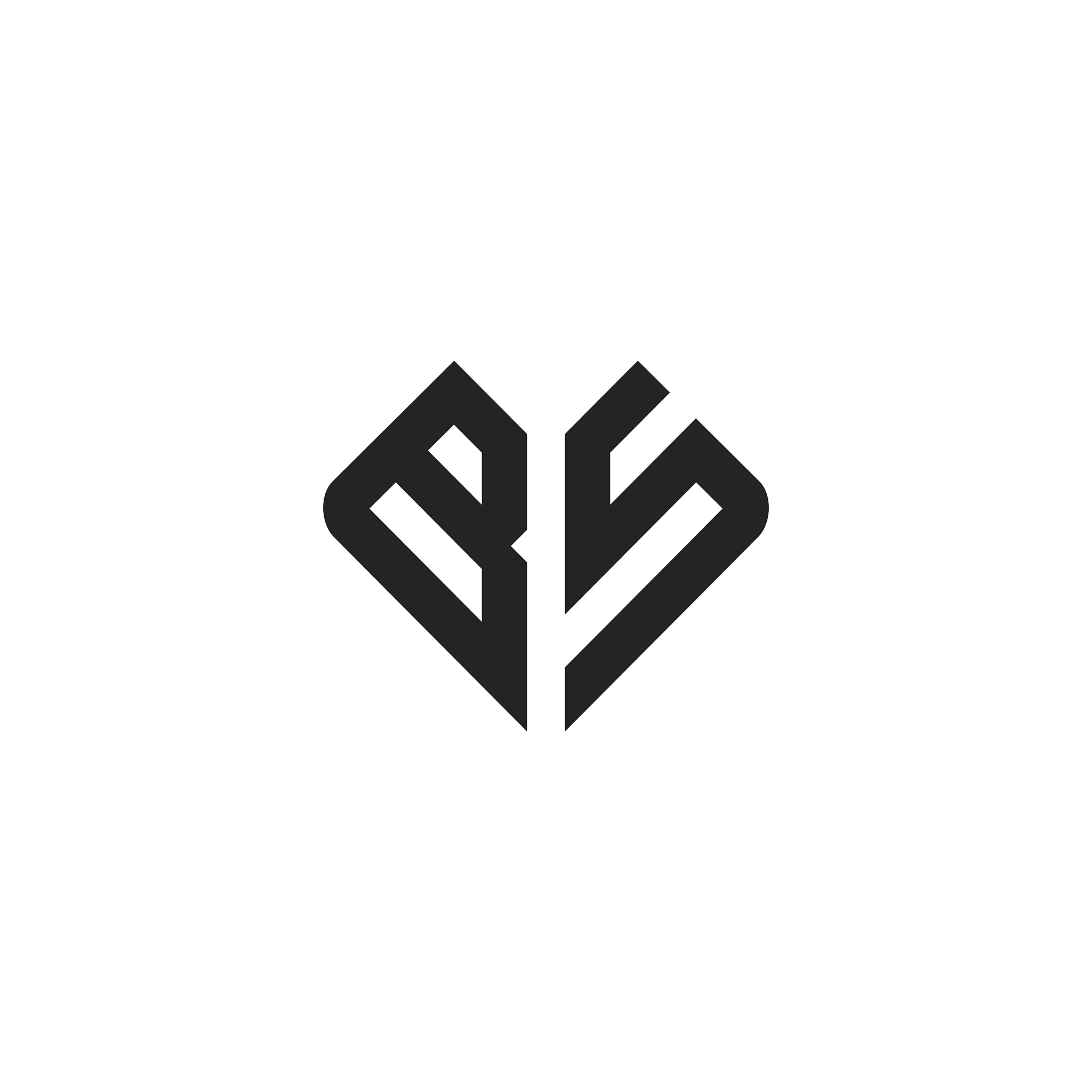 bs letter logo icon design template elements