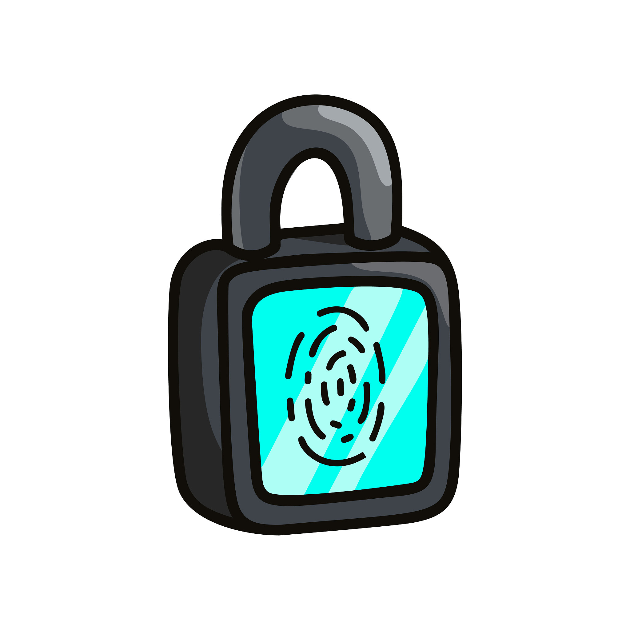modern padlock with digital glass display and fingerprint securi