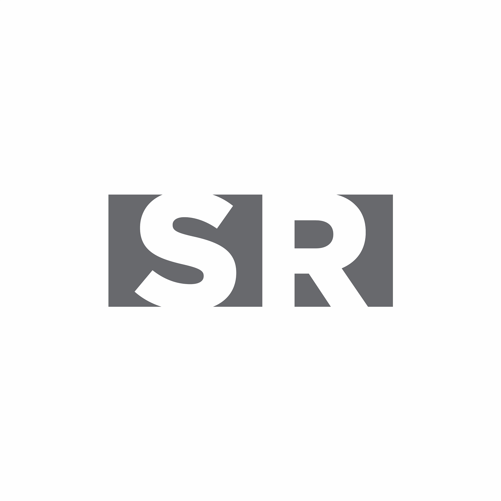 sr logo monogram with negative space style design