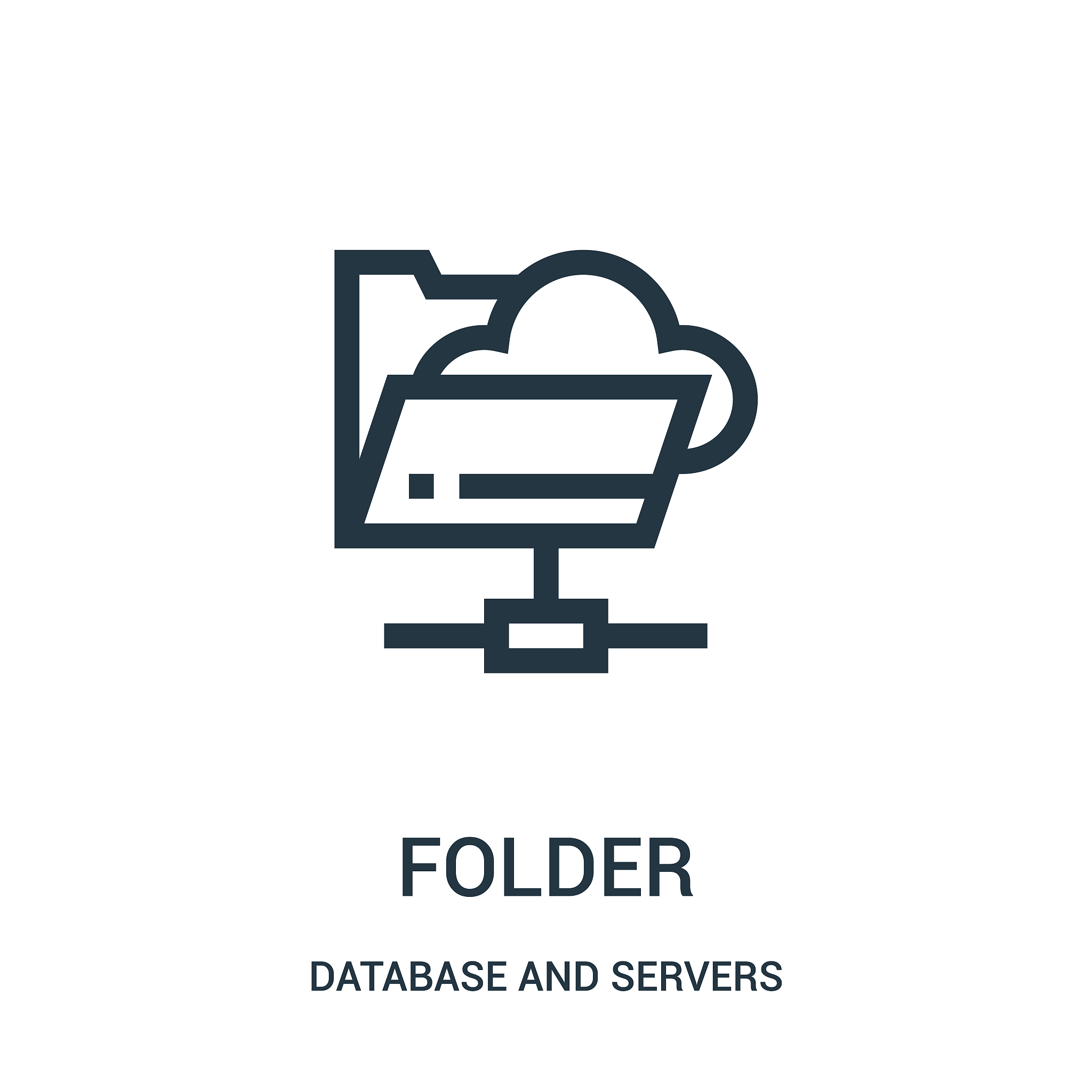 folder icon vector from database and servers collection. thin li