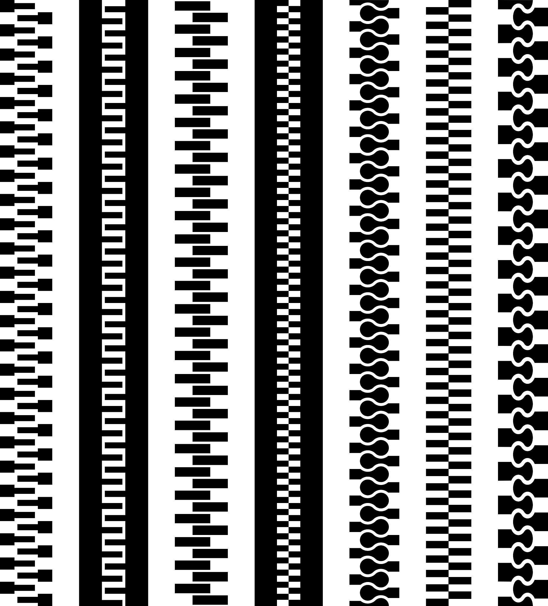 seamless zipper black symbols