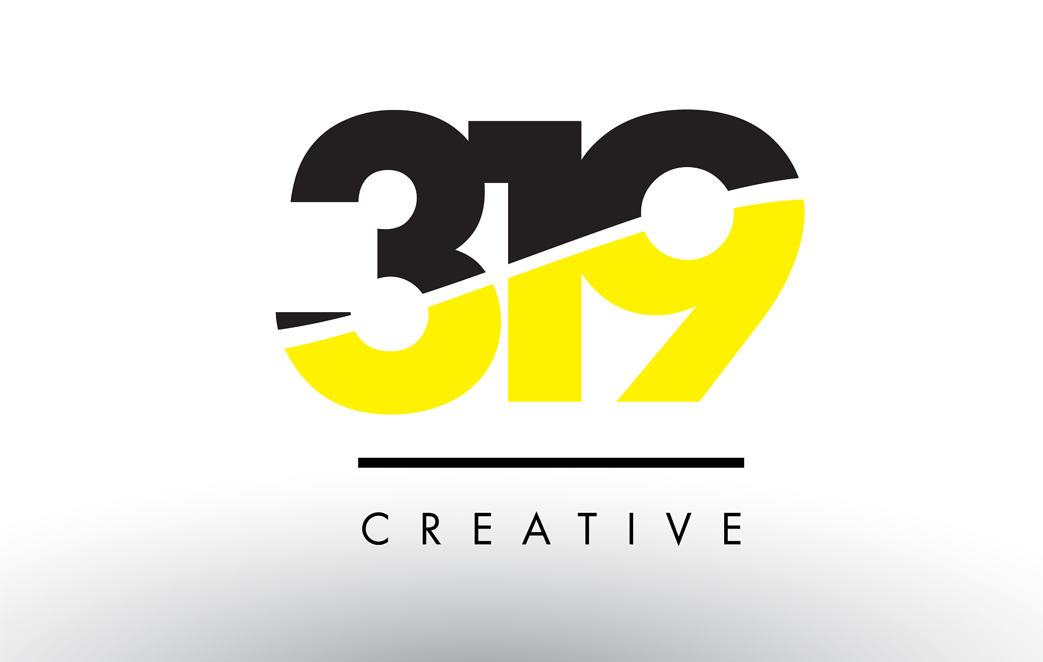 319 black and yellow number logo design