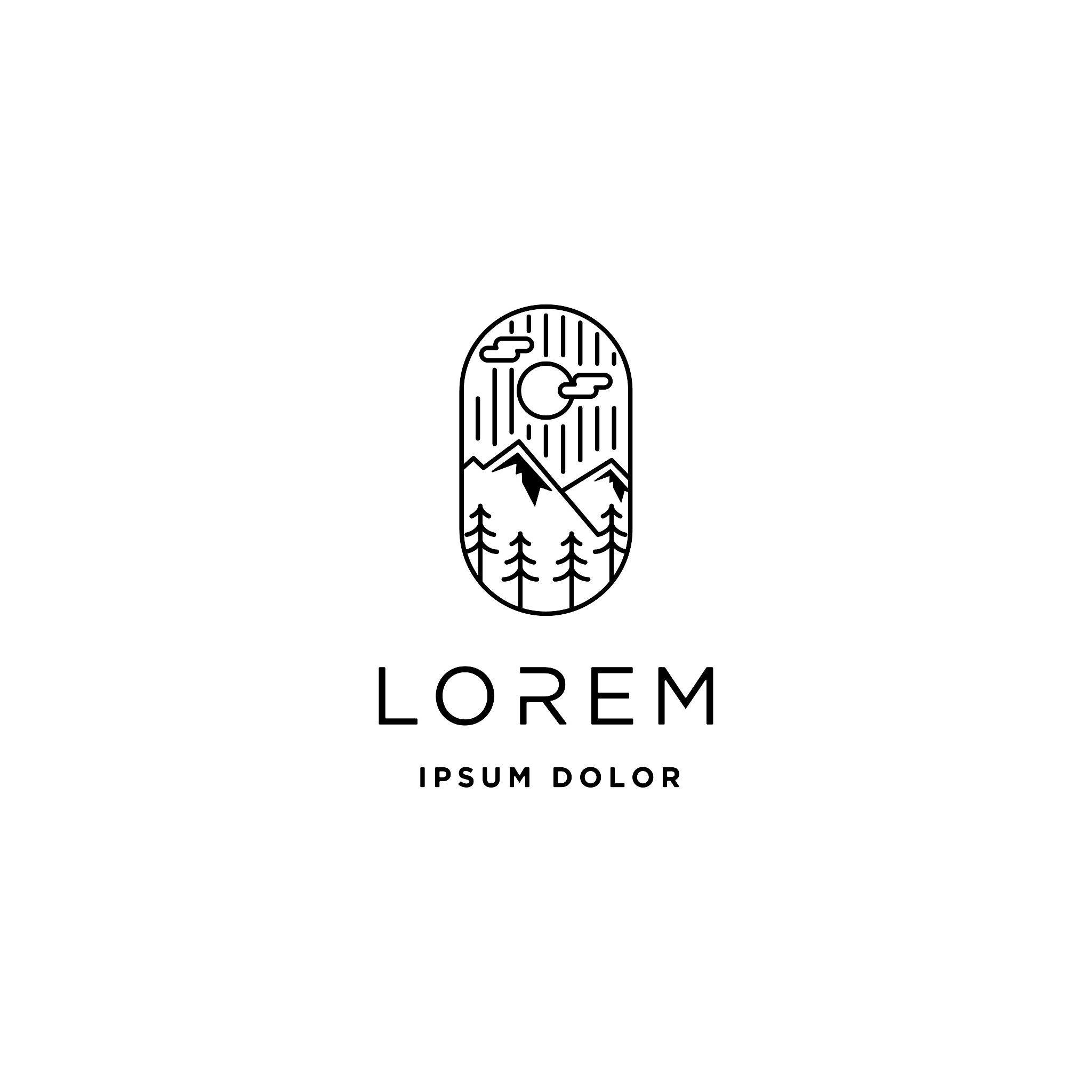 forest icon vector line design landscape symbol