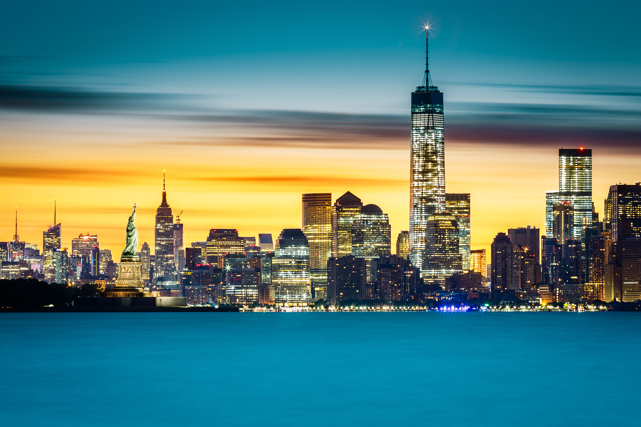 sunrise over new york city