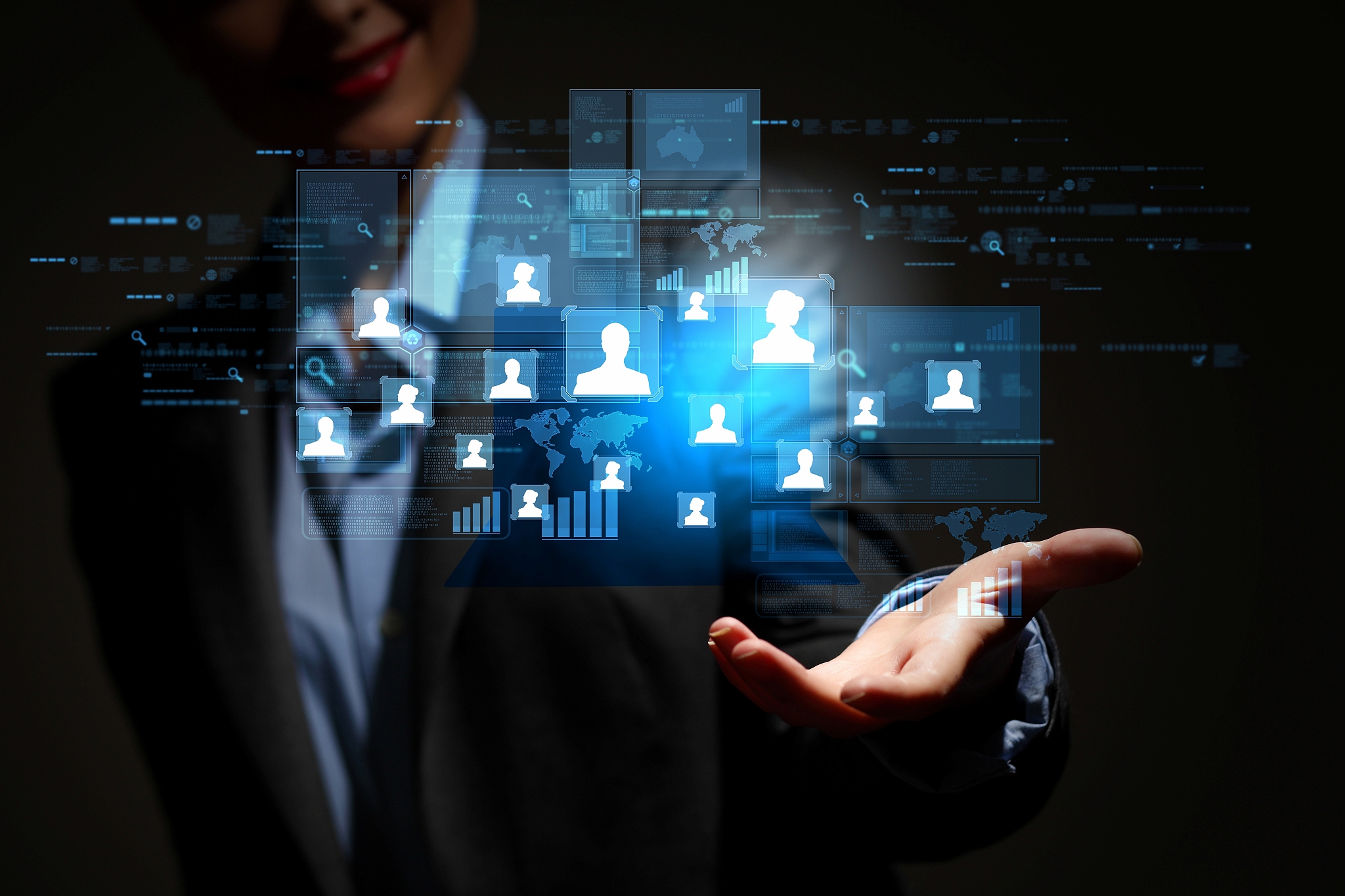 modern wireless technology and social media illustration