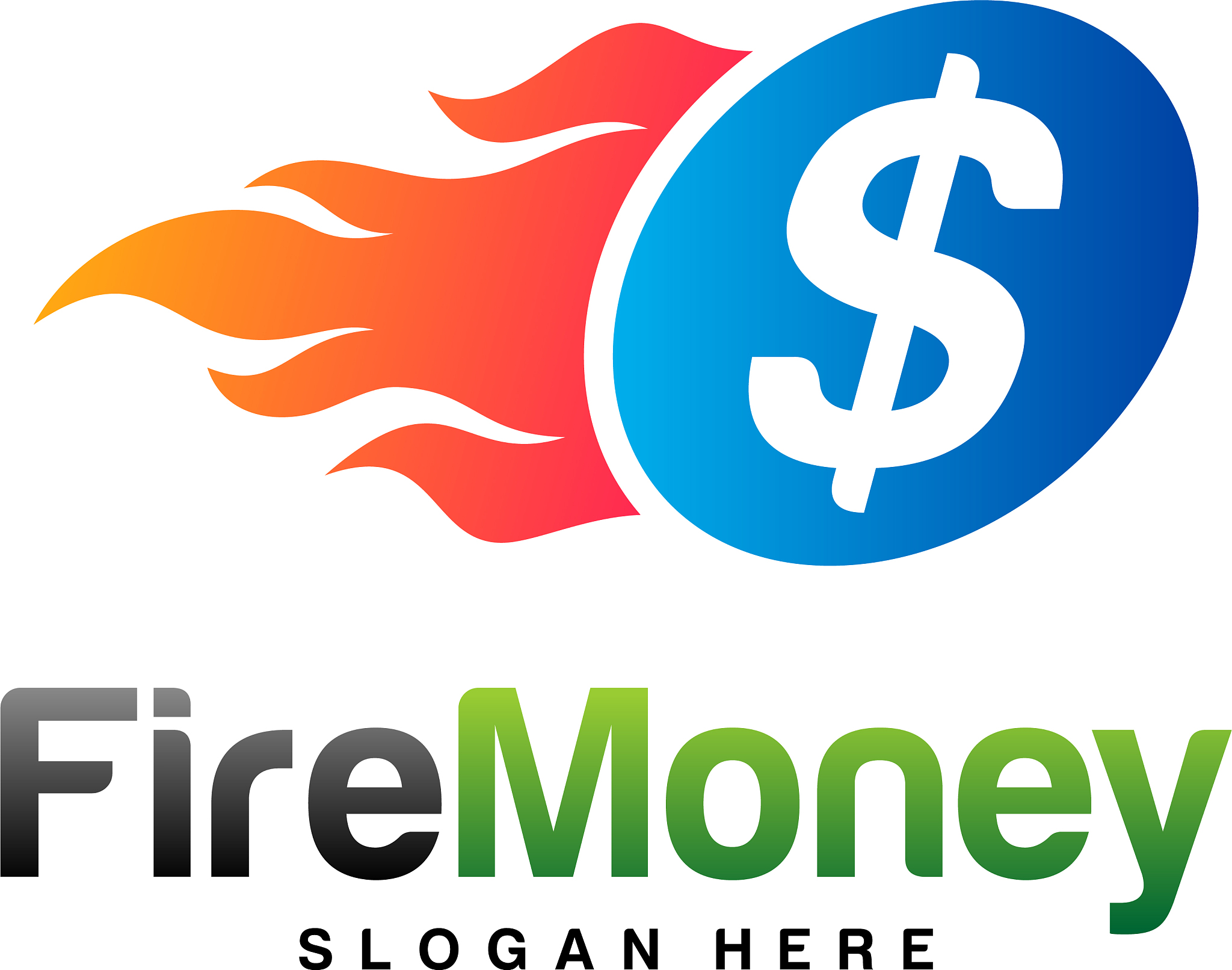 fir<strong>e</strong> money logo design concept money fire logo