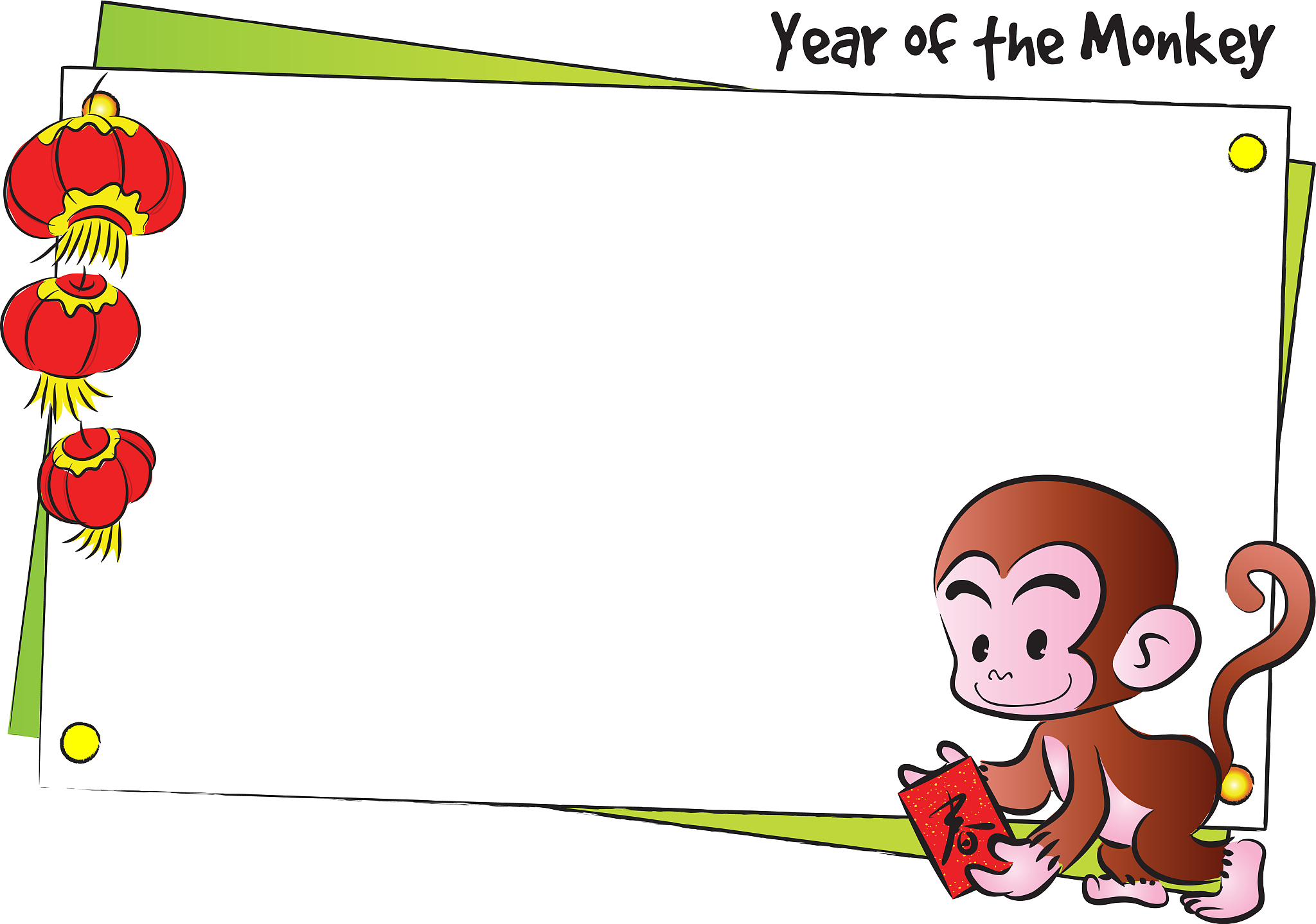vector cartoon monkey chinese new year background