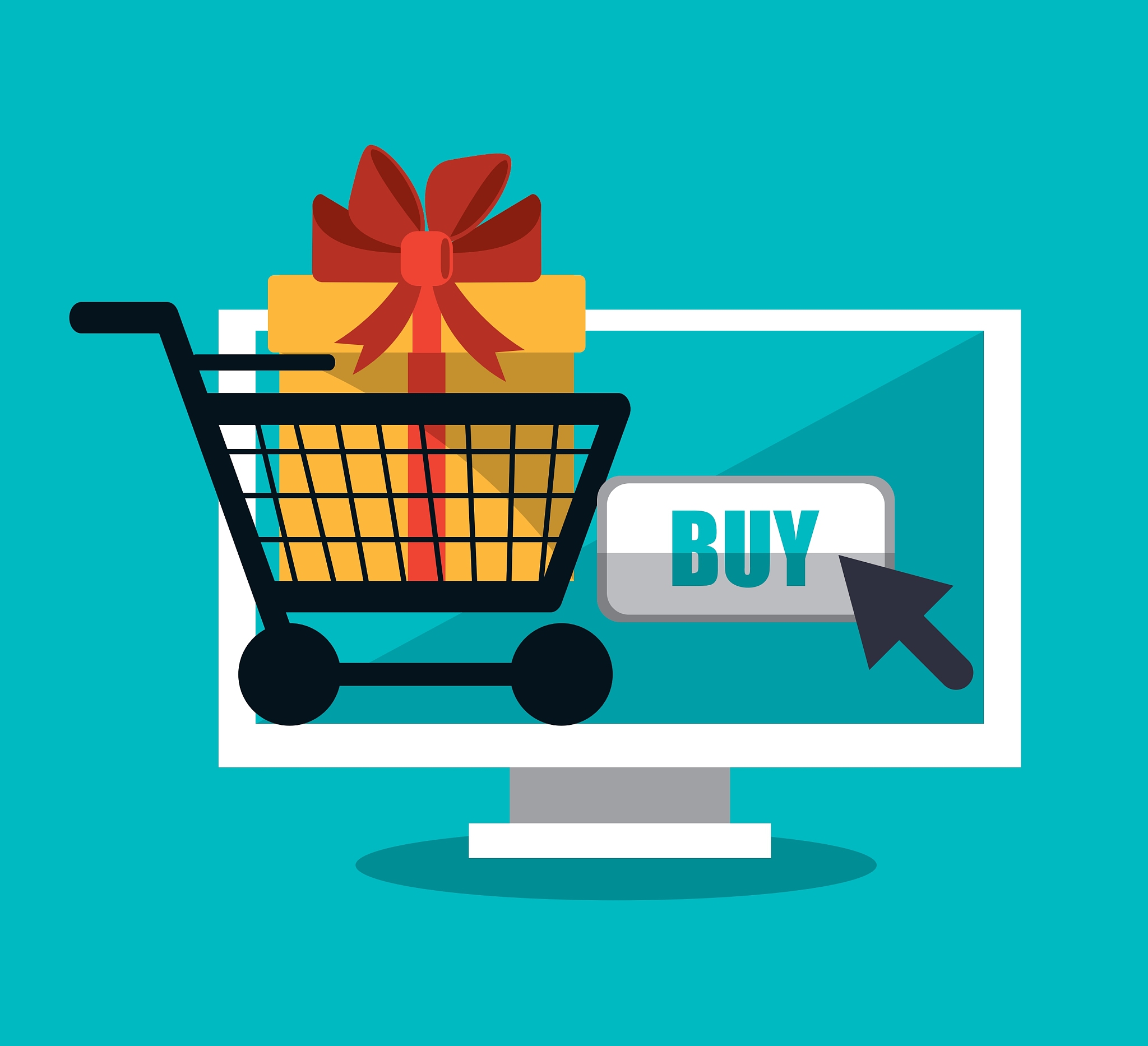 computer and shopping online design