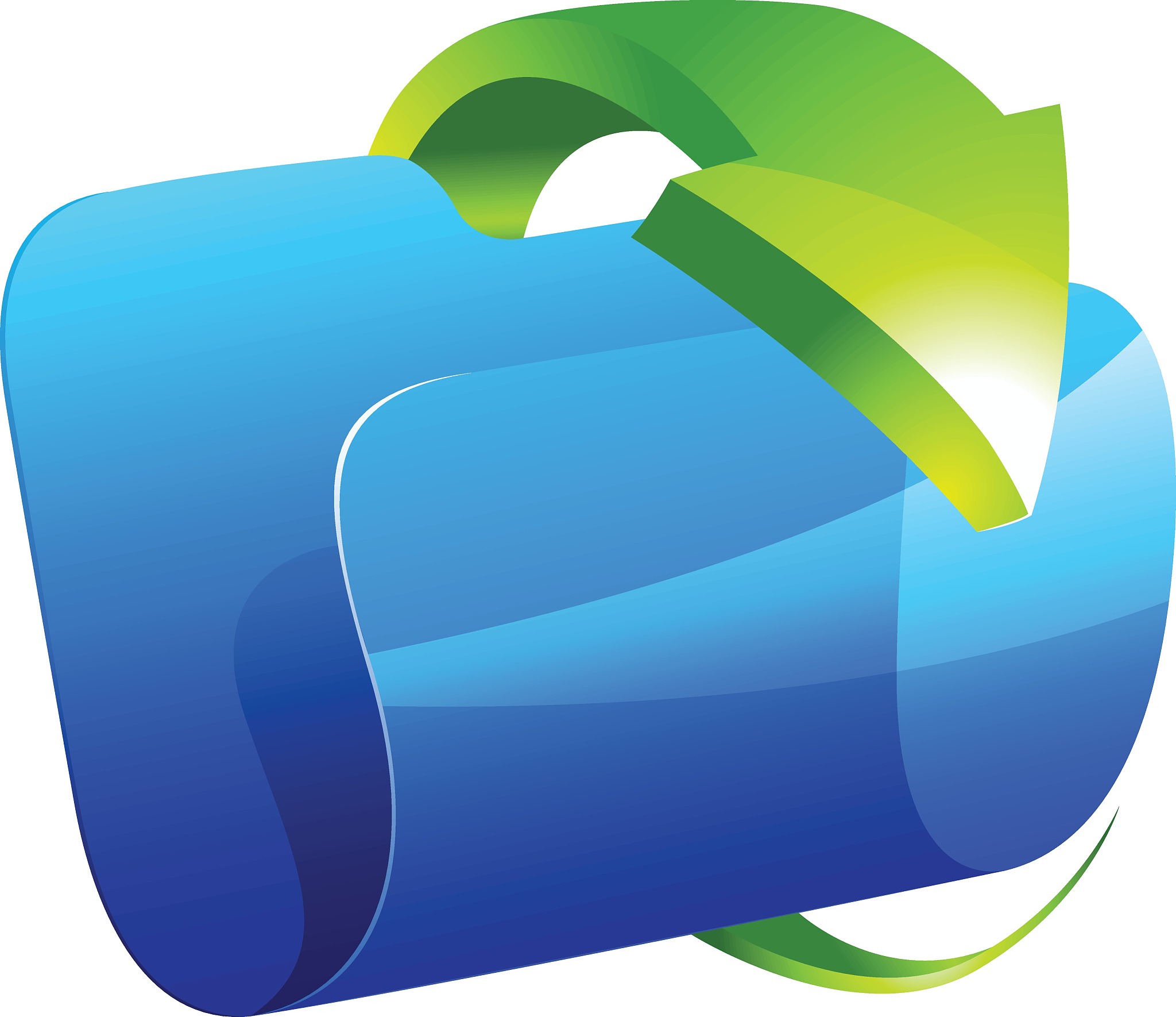 blue folder icon with green arrow