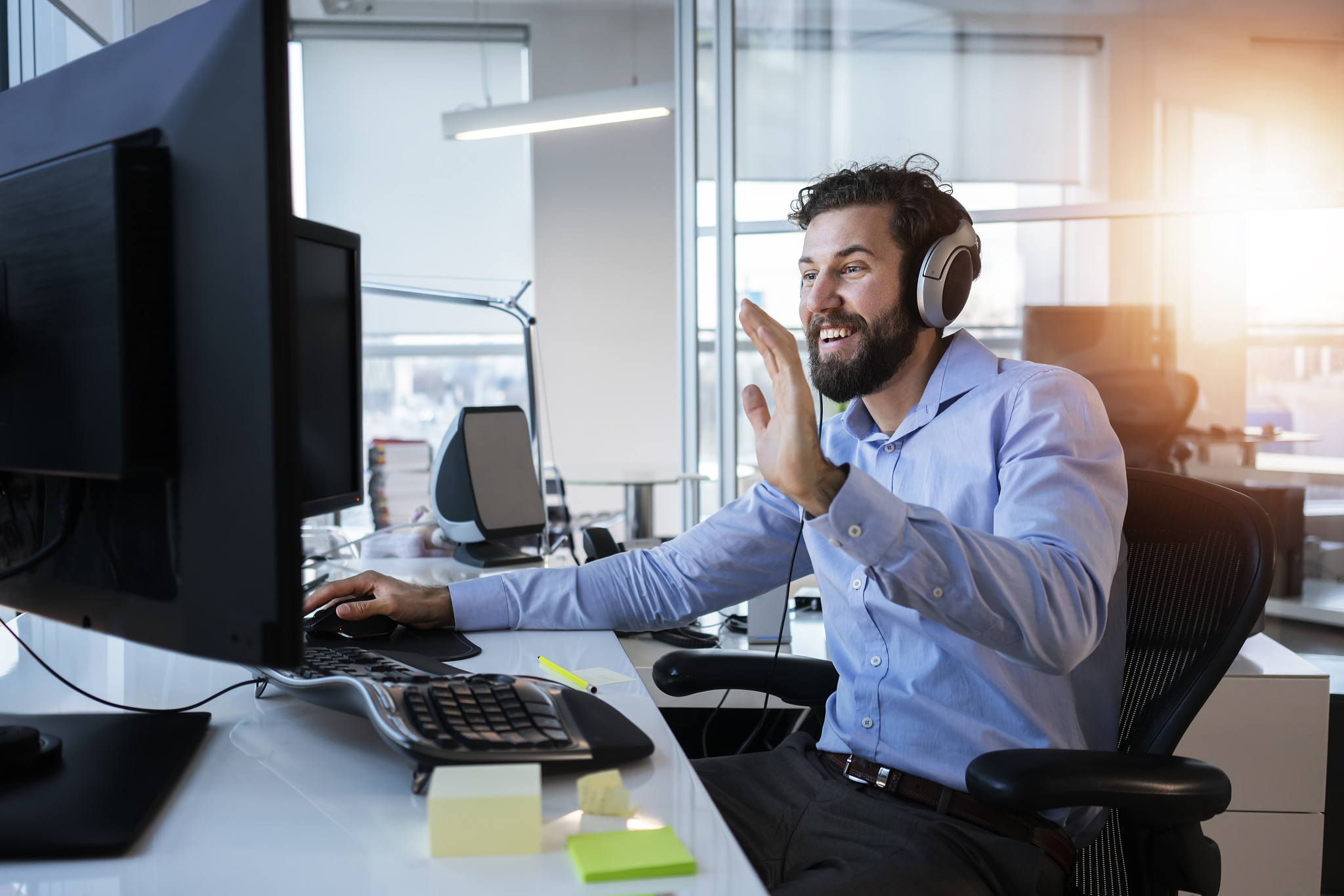 young business man working at the office