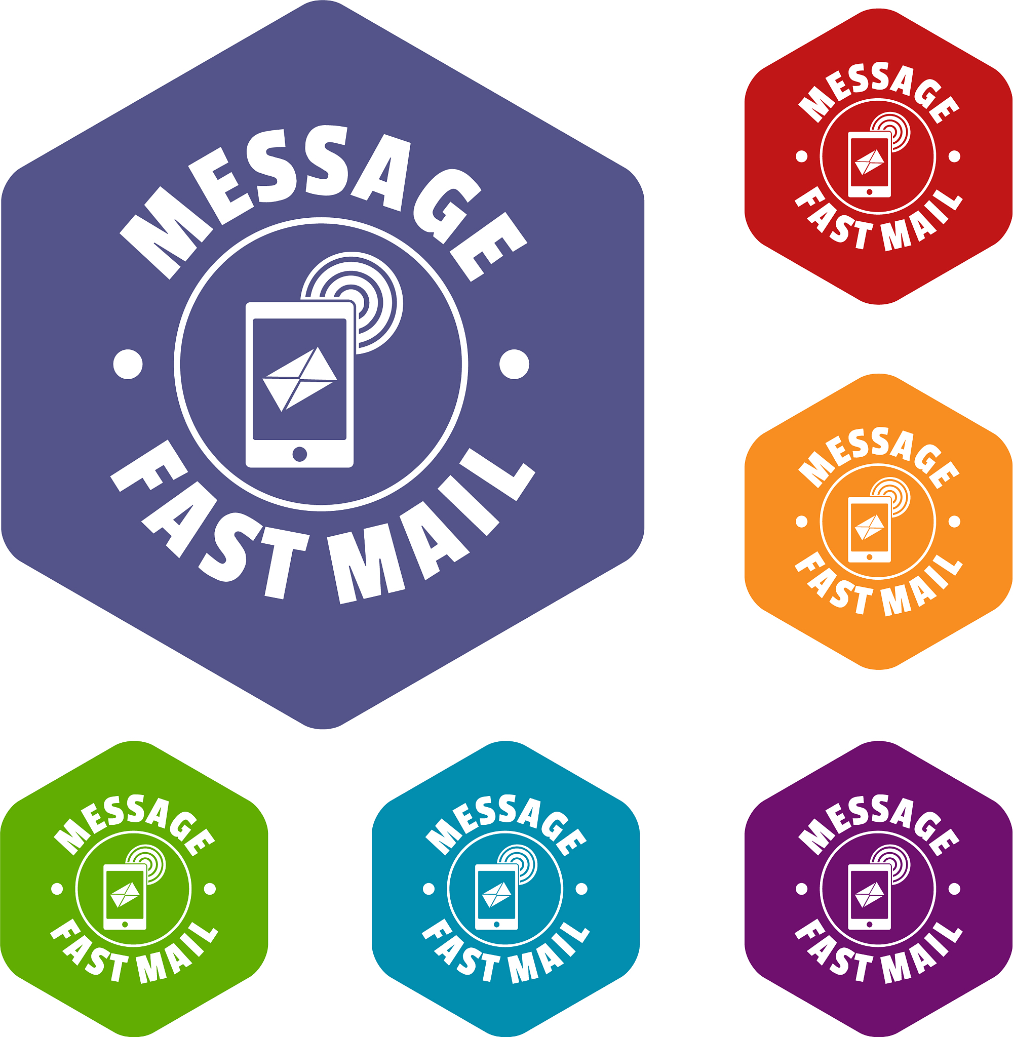 fast mail icons hexahedron