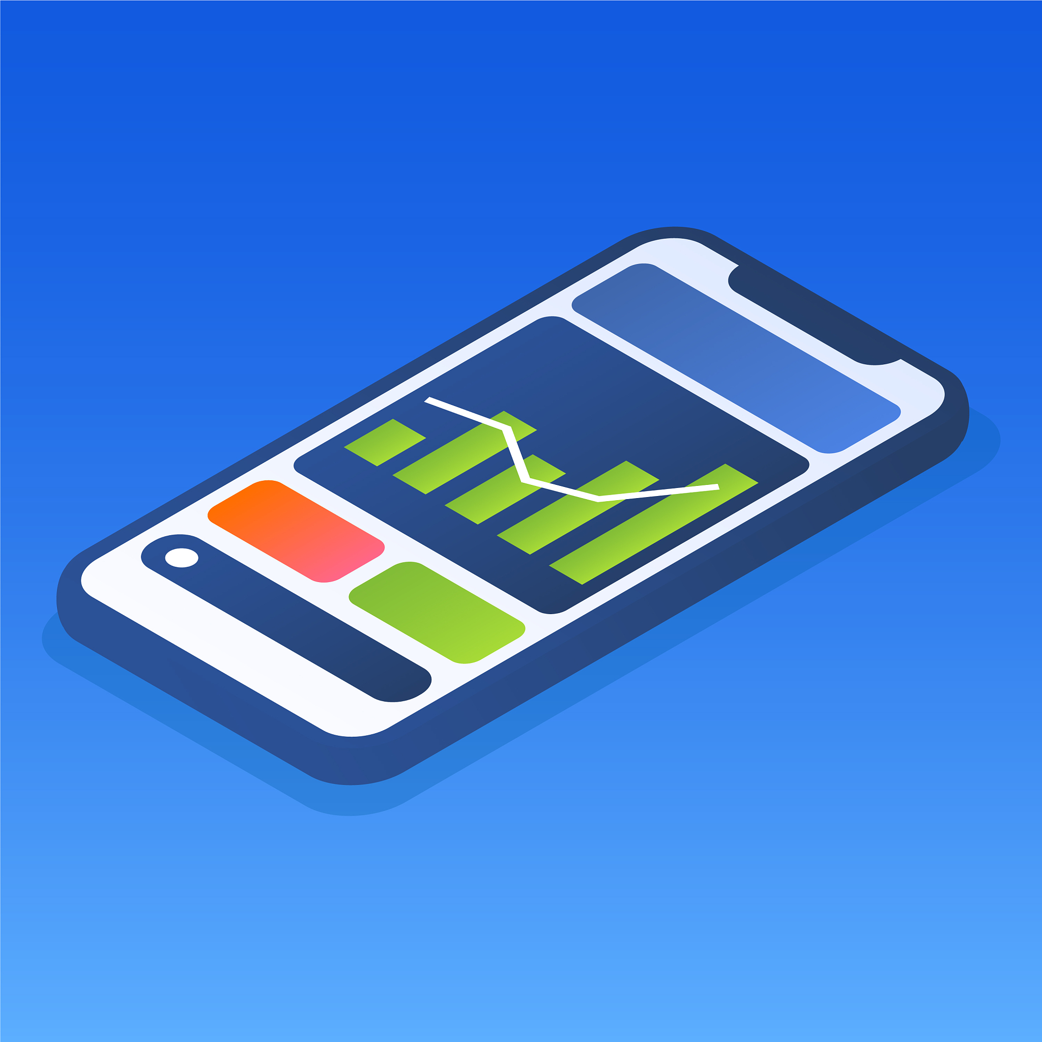 finance graph smartphone icon isometric style