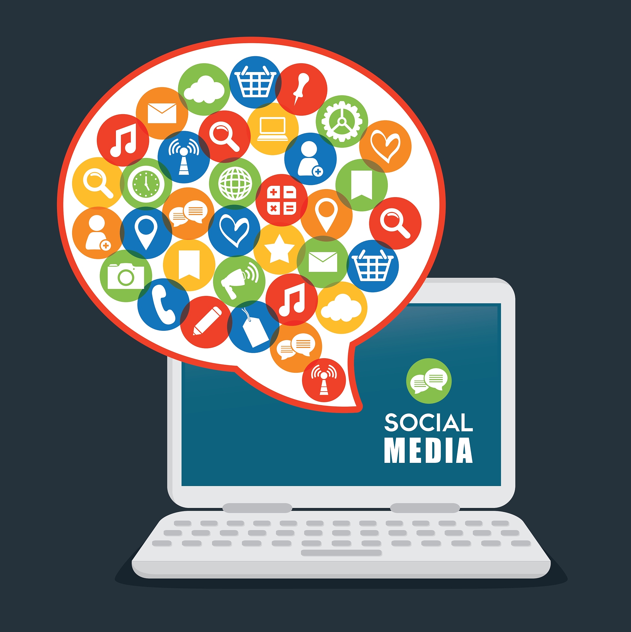social media design media icon flat