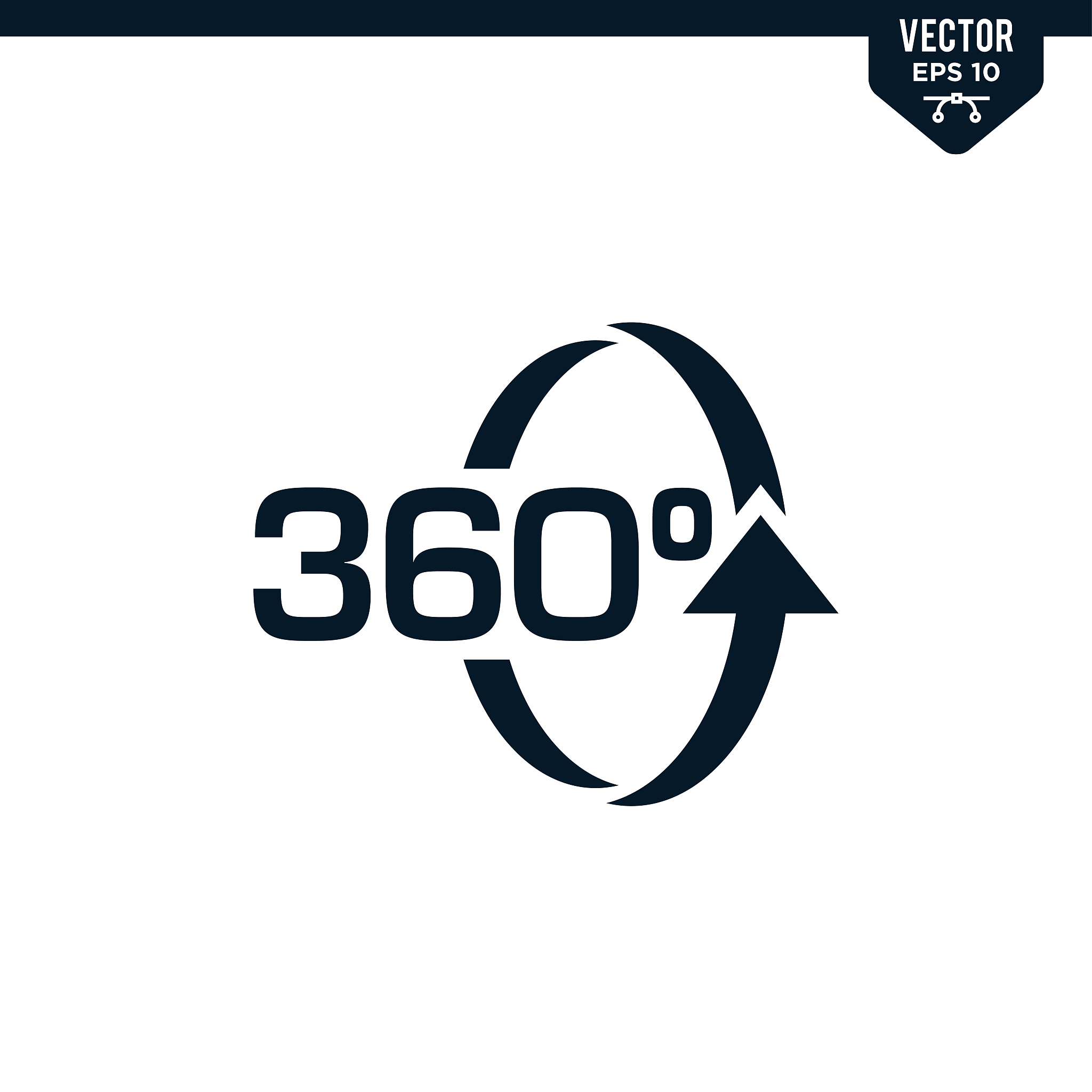 360 degree sign collection in glyph style