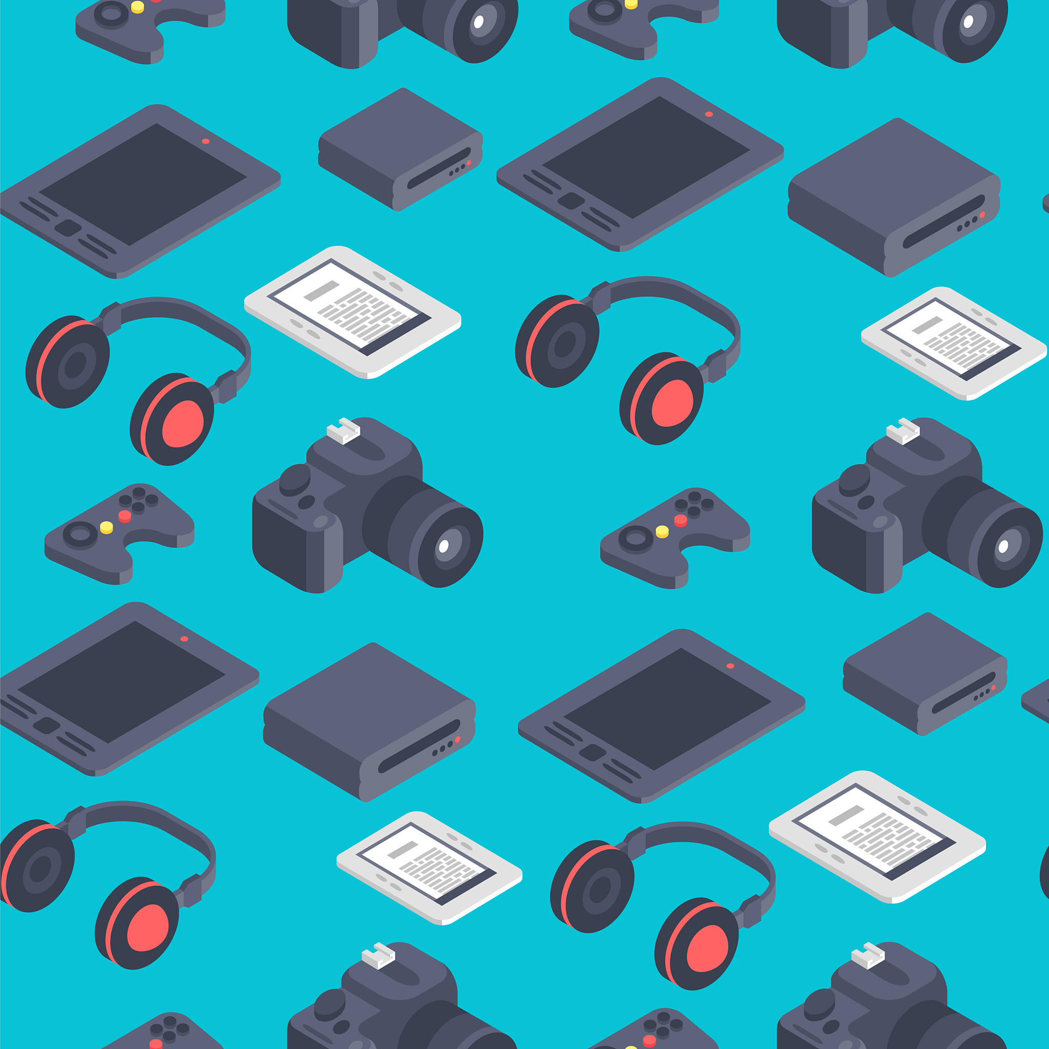 technology isometric gadgets computer