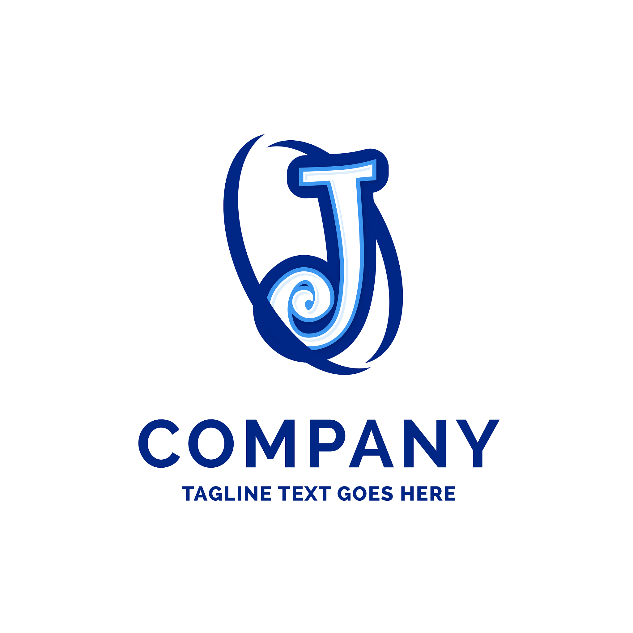 j company name design blue logo design