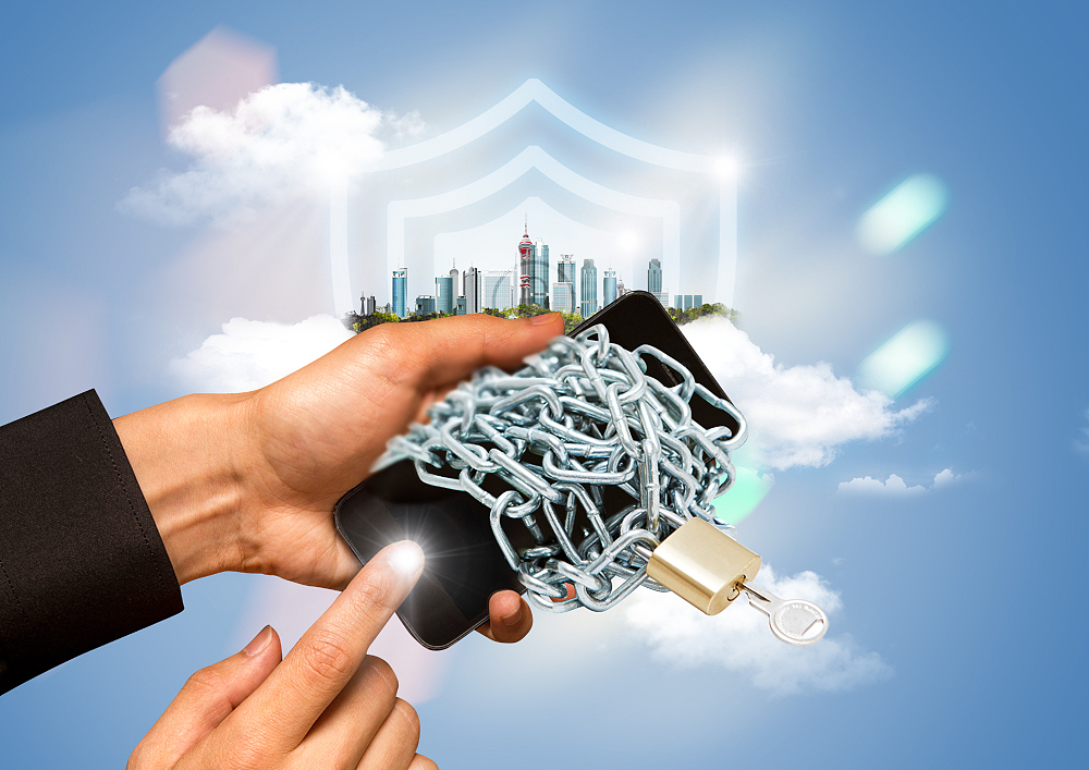 online security concept digital composite image
