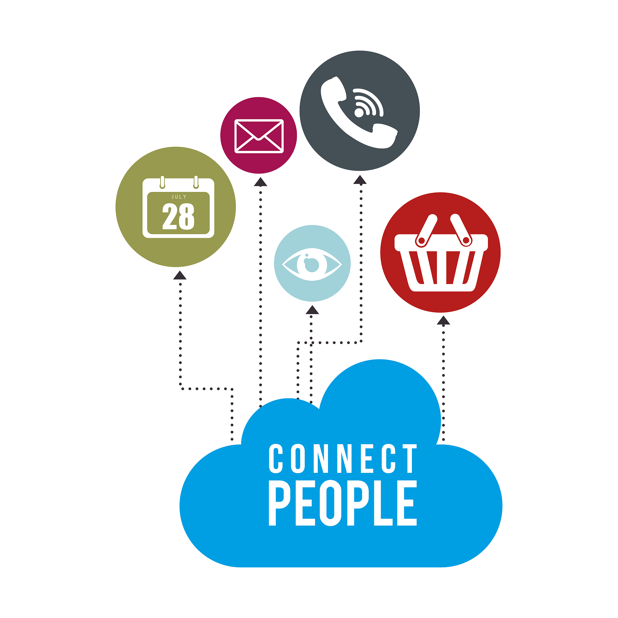 cloud with connect people