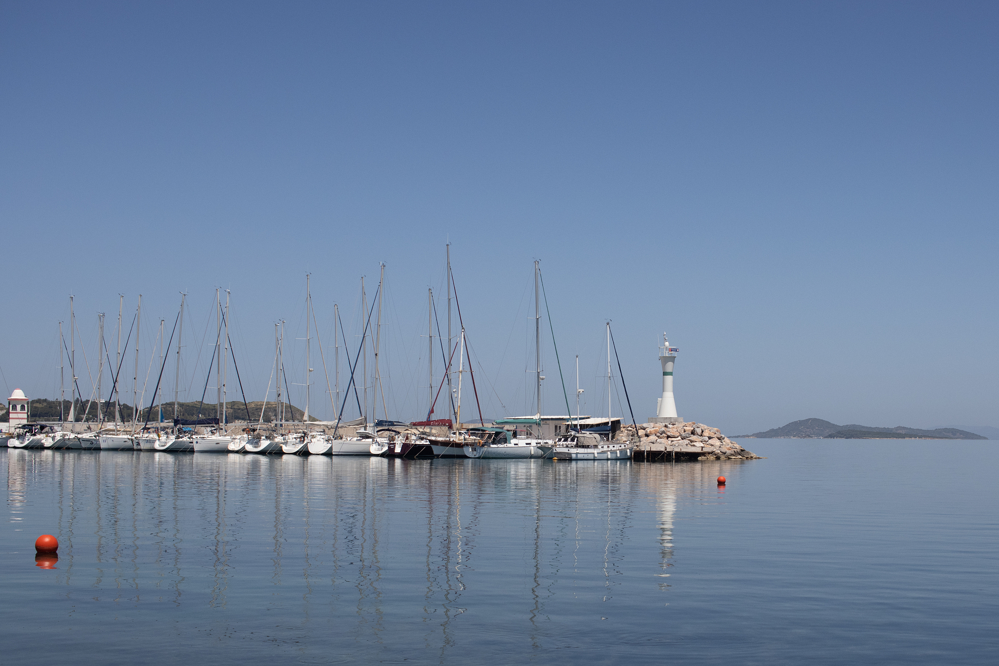 harbour view in pier, urla. urla is populer fishing old town in 
