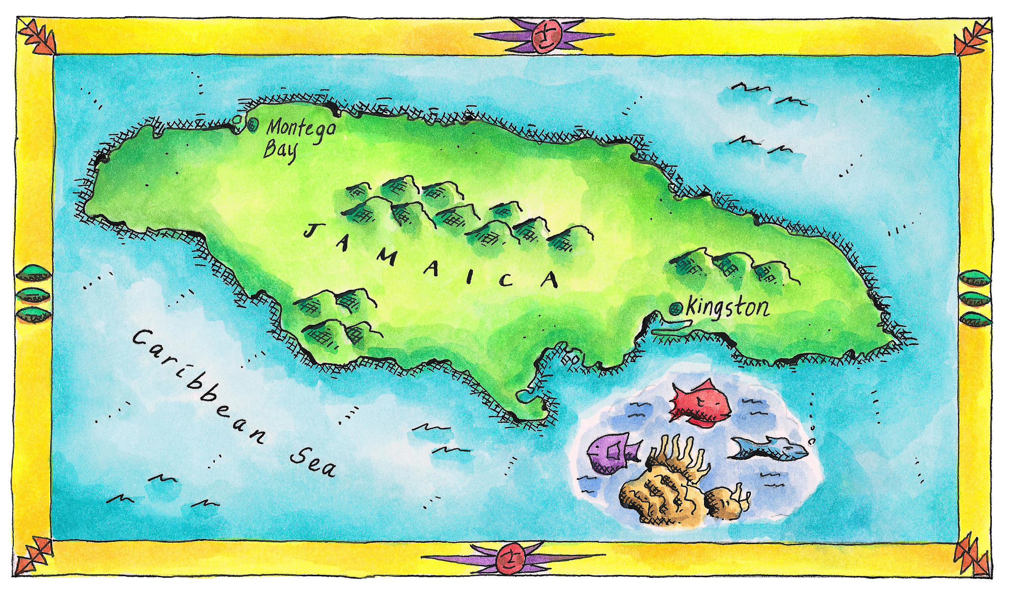 map of jamaica