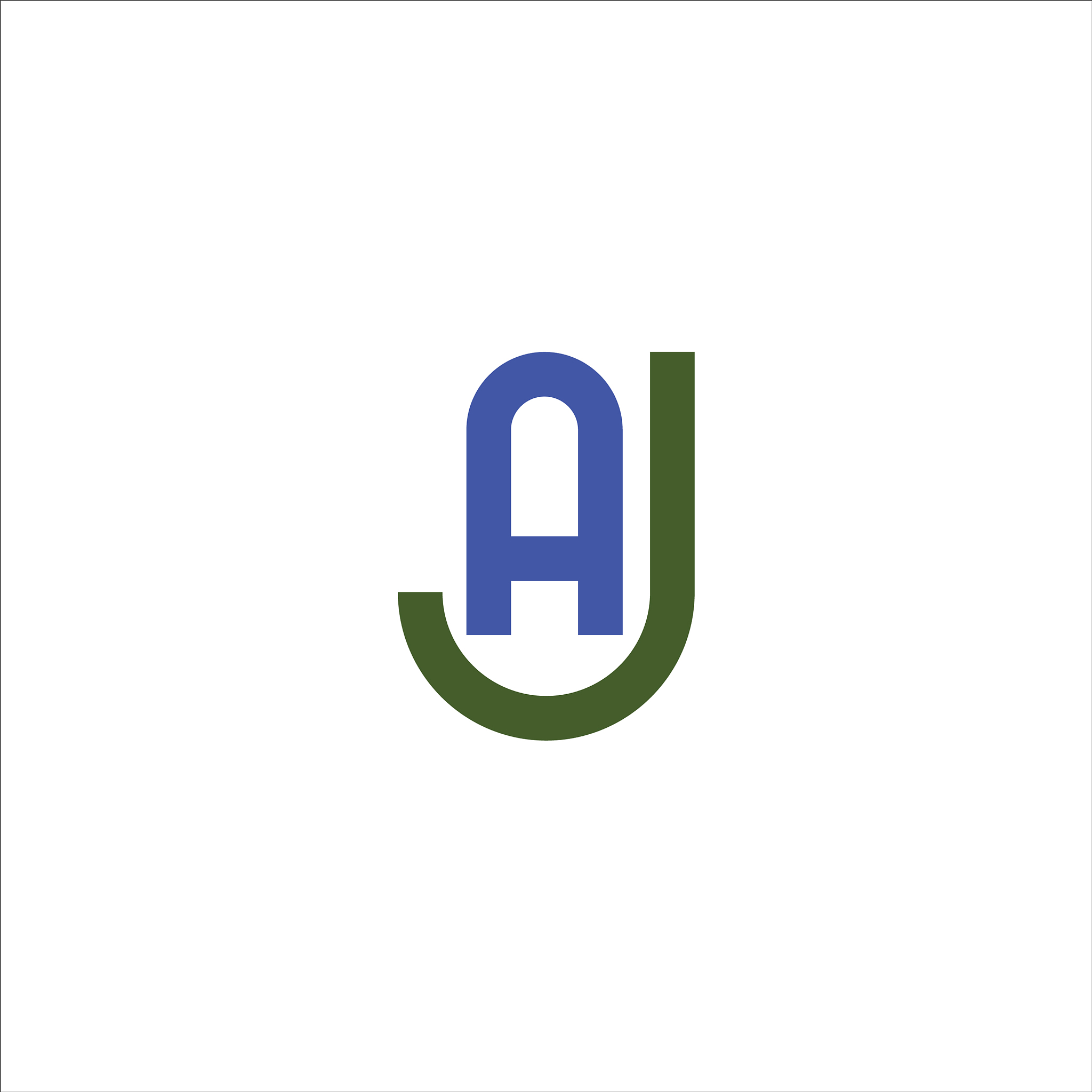 initial letter aj or ja logo design template