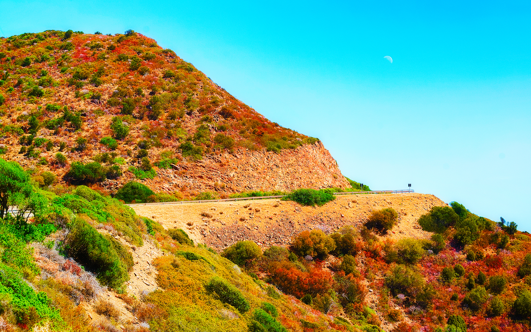 road at hill at buggerru sardinia reflex