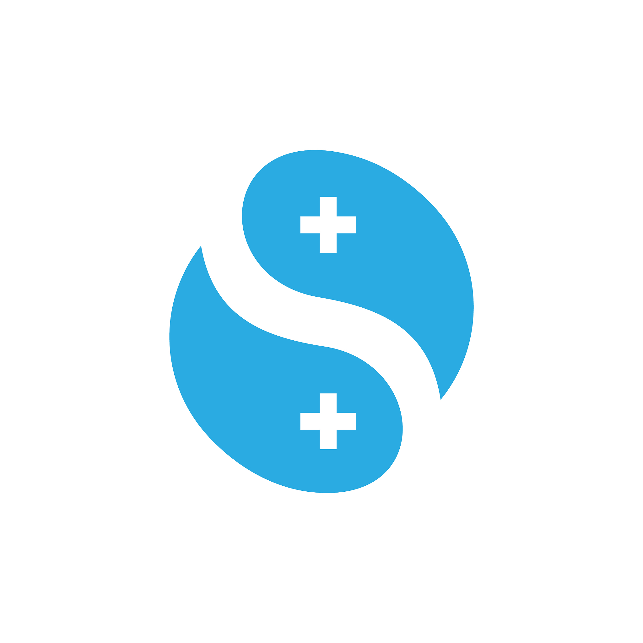 letter s water plus medical logo