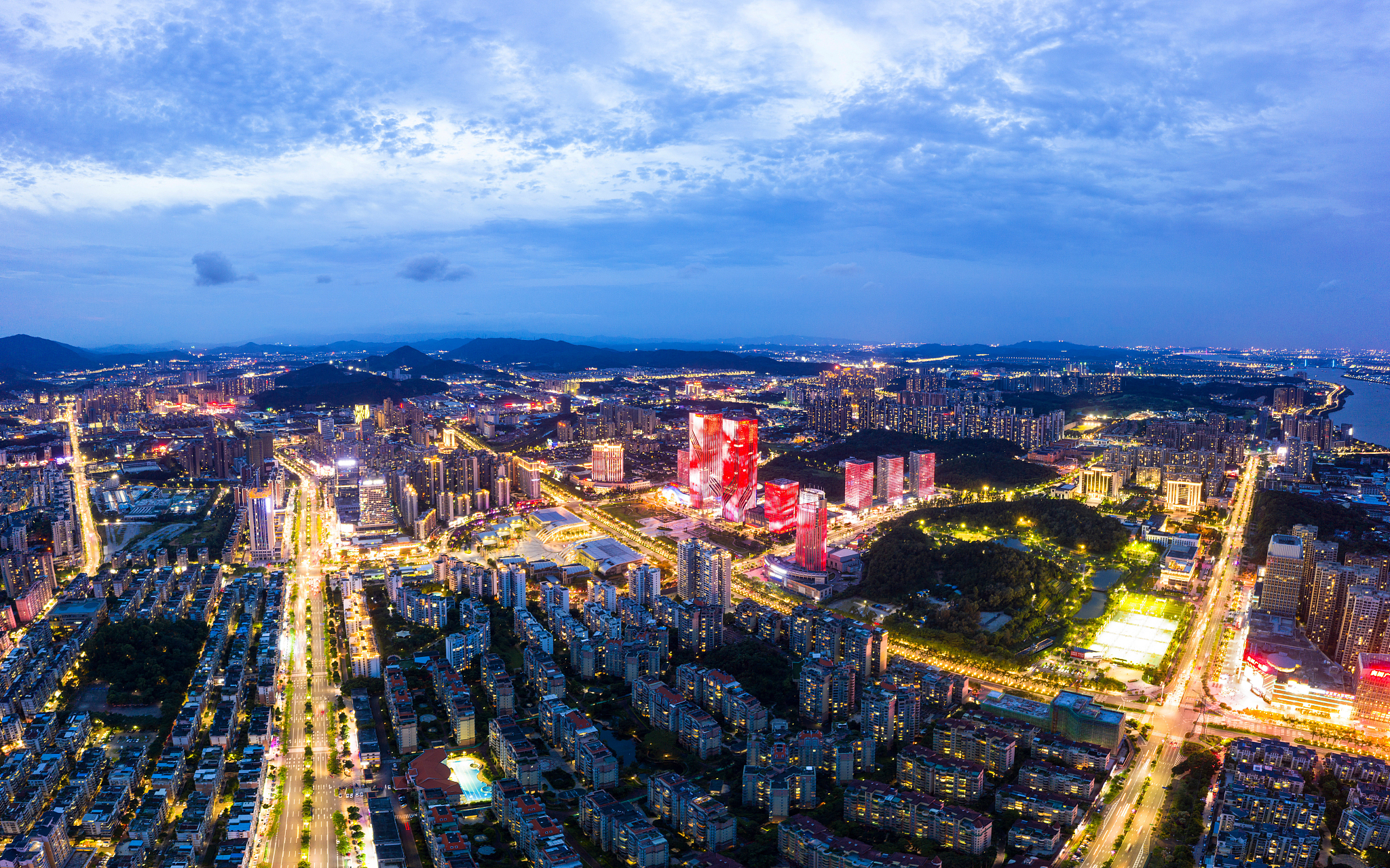 广东省江门市城市建筑风光