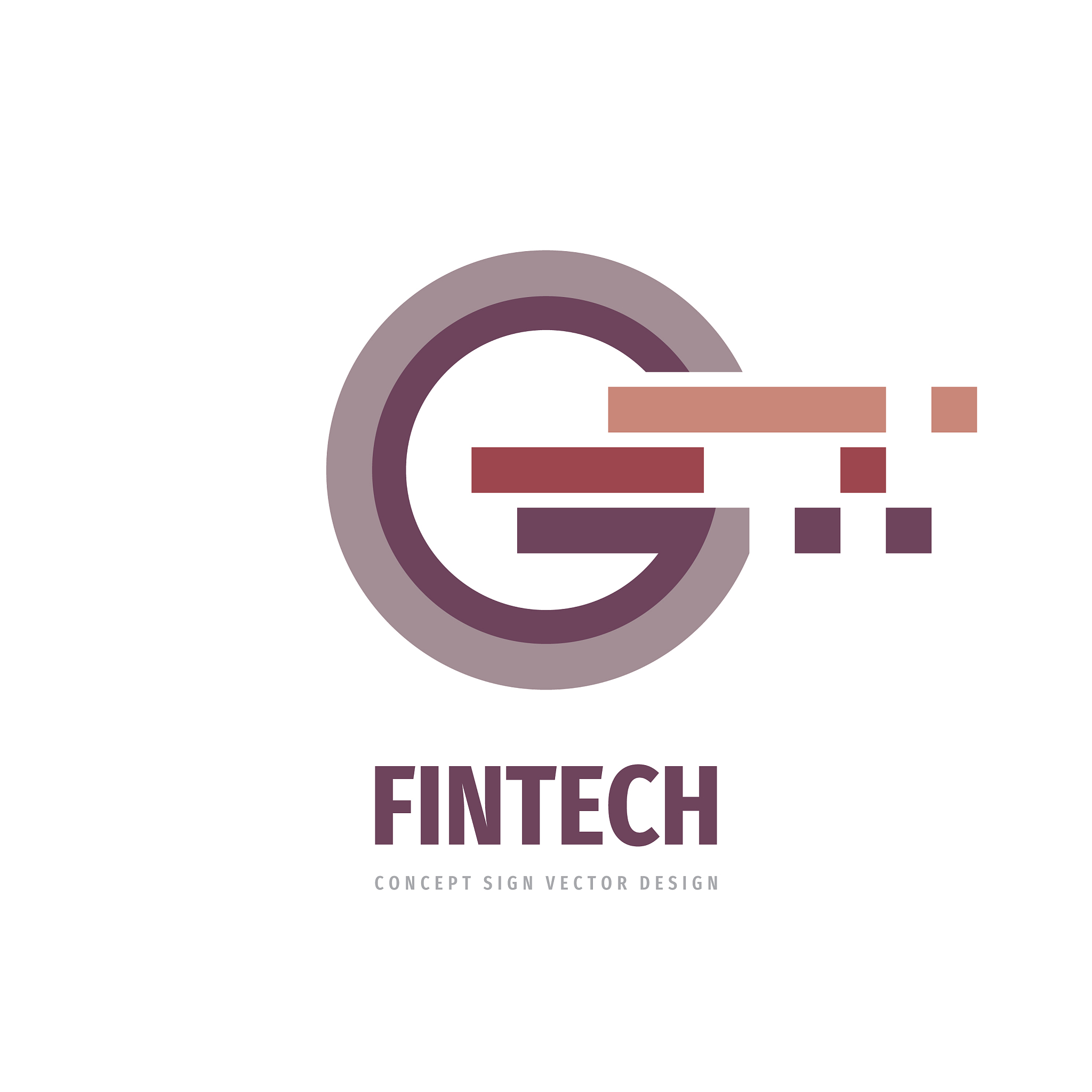 fintech concept logo design business finance