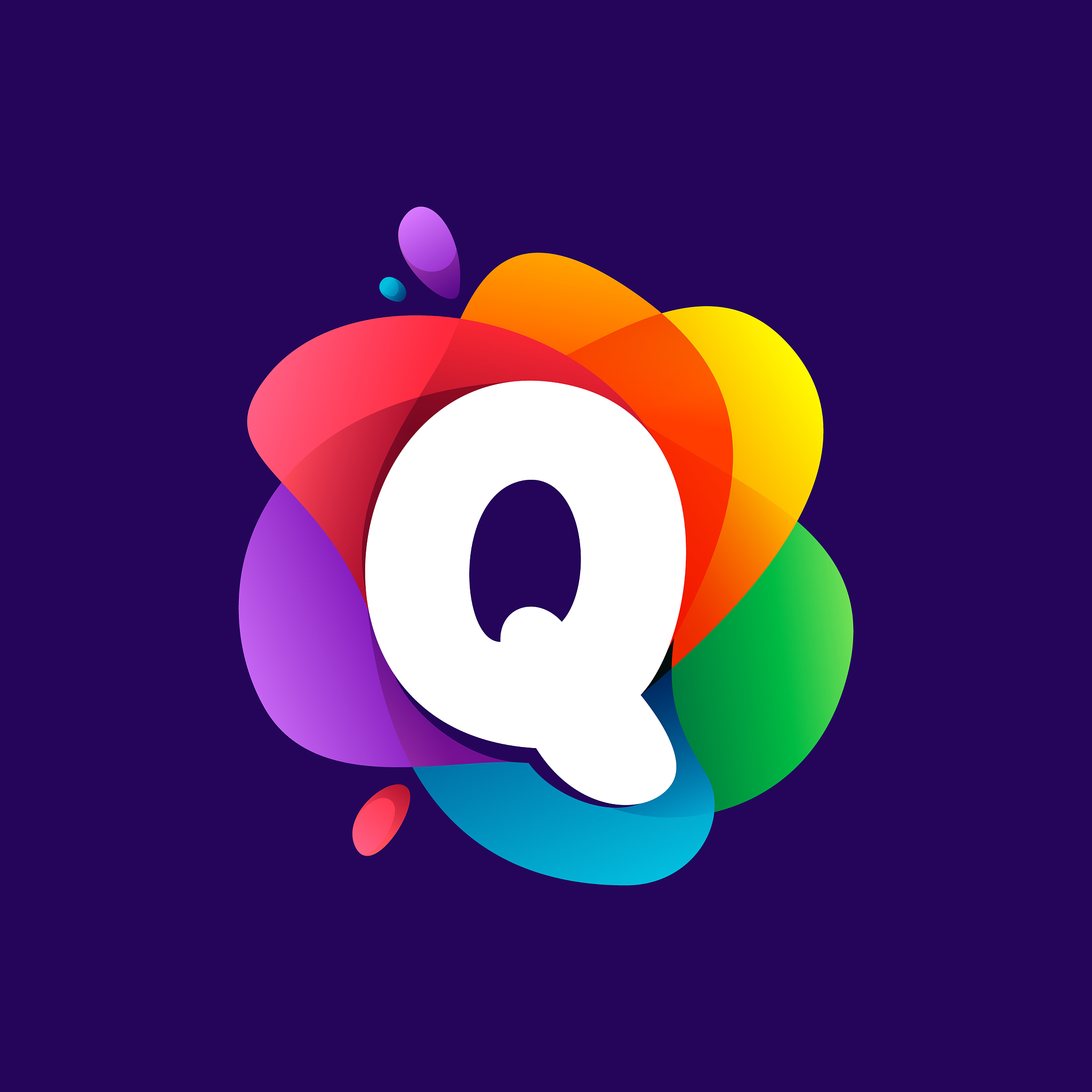 letter q logo at colorful multicolor gradient