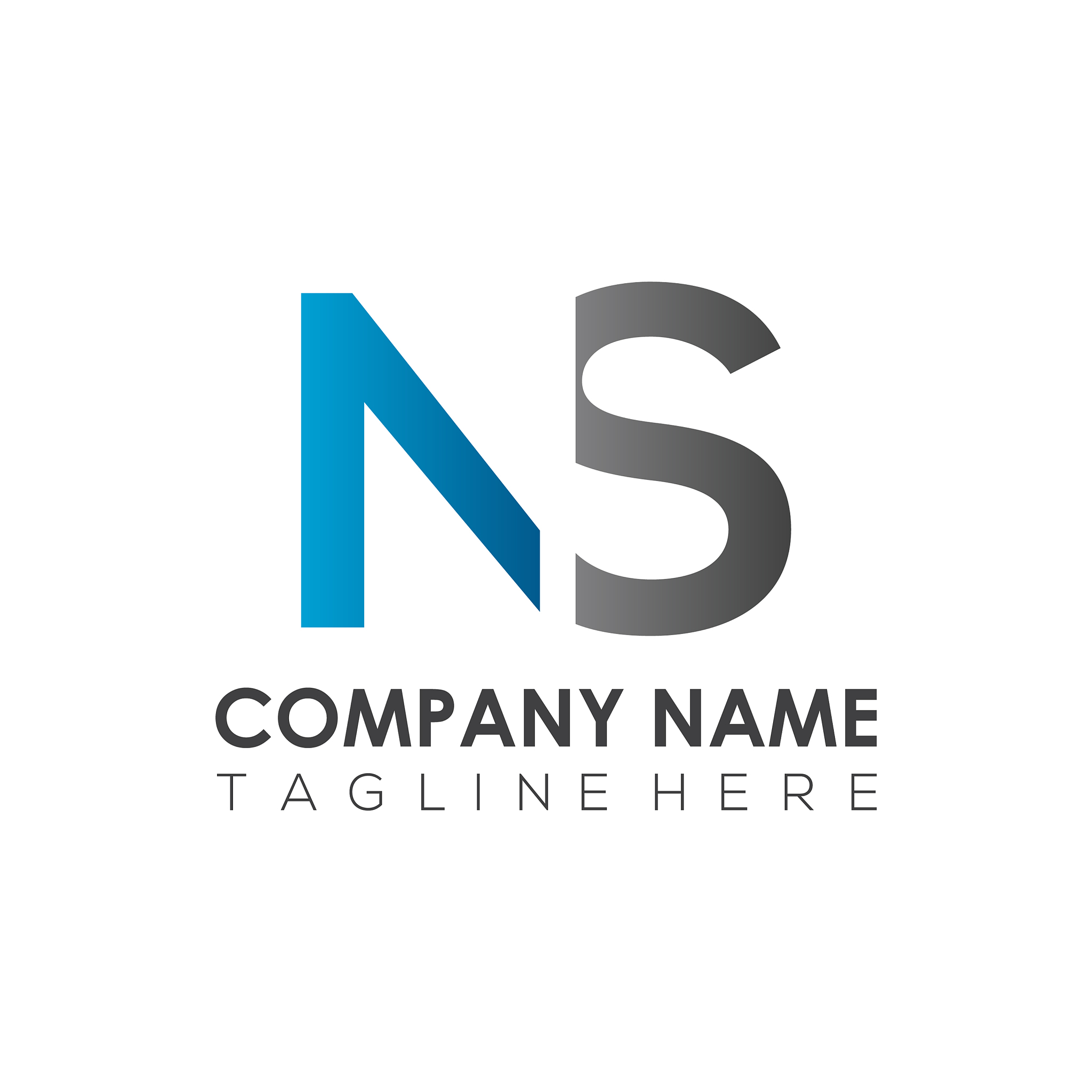 initial letter ns logo design template creative