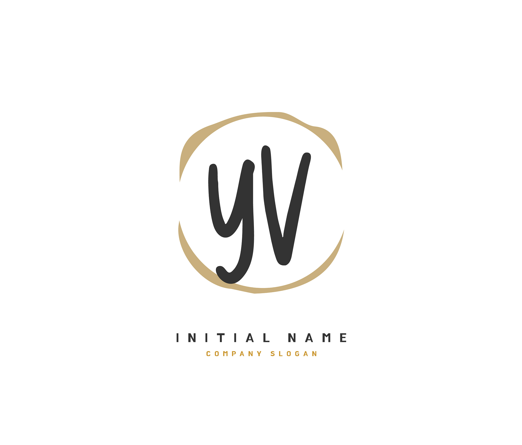 y v yv beauty initial logo handwriting logo of