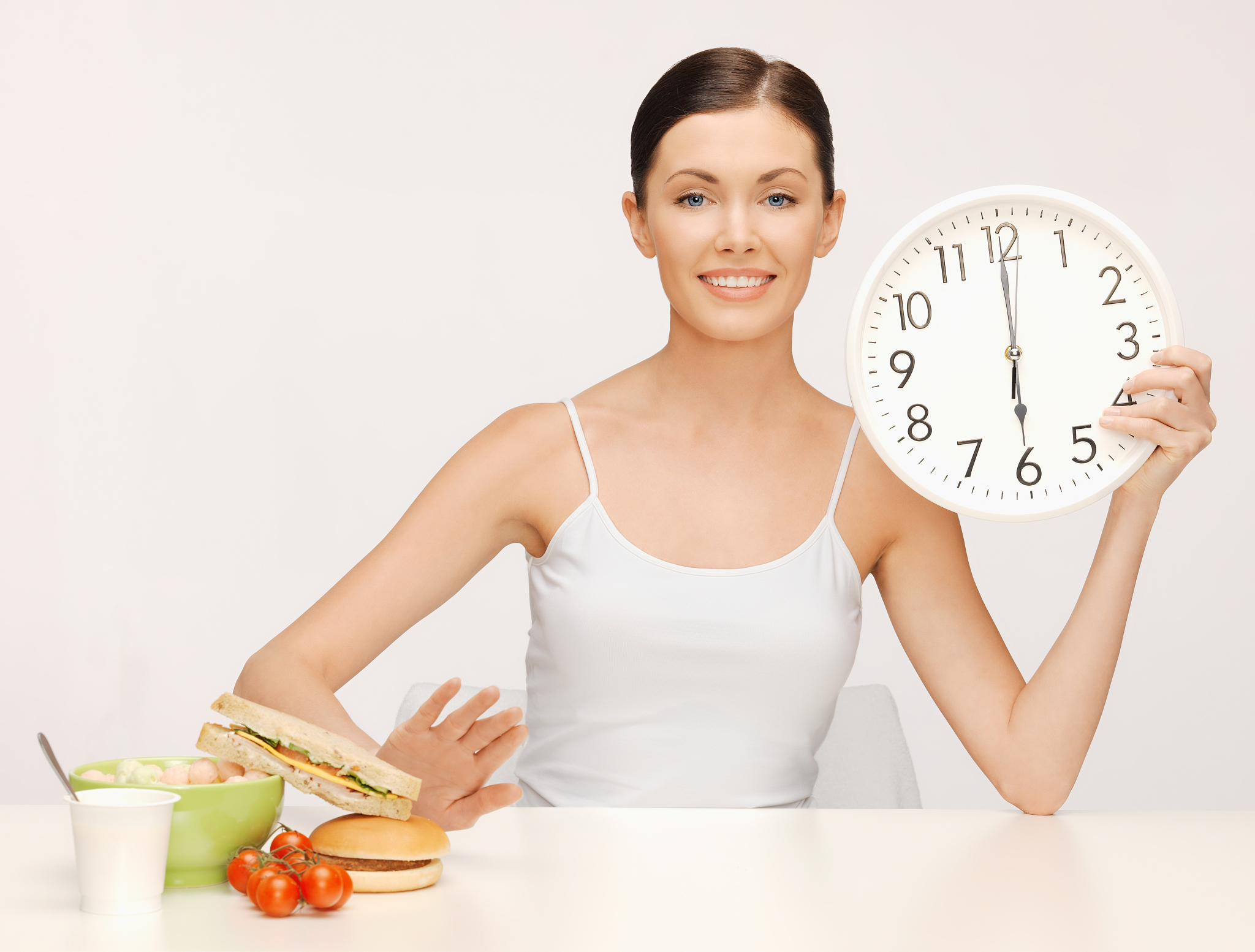 woman with big clock