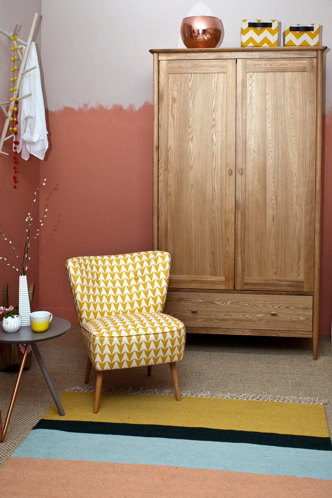 home interior with an armchair and cupboard