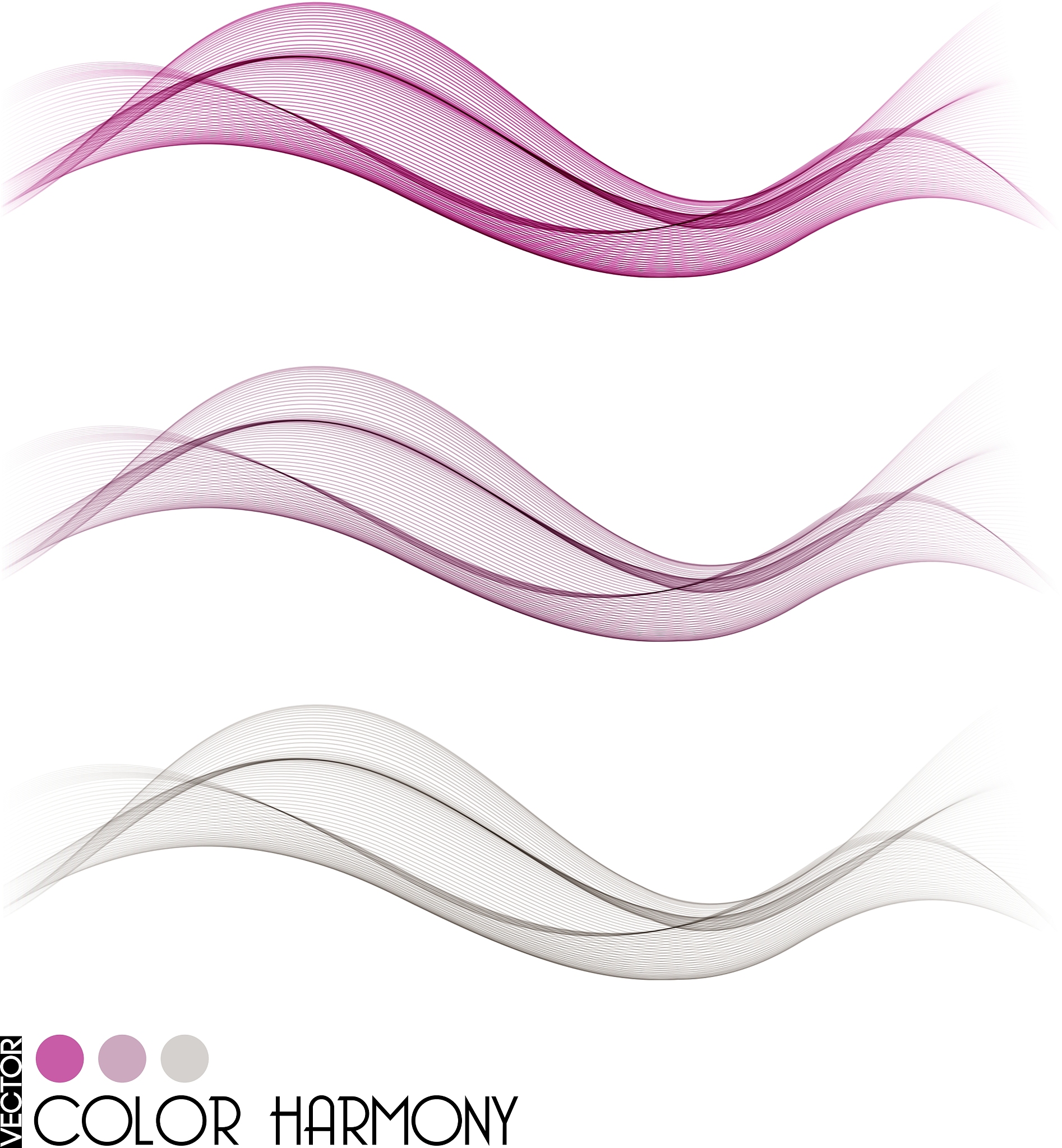 set of color curve lines