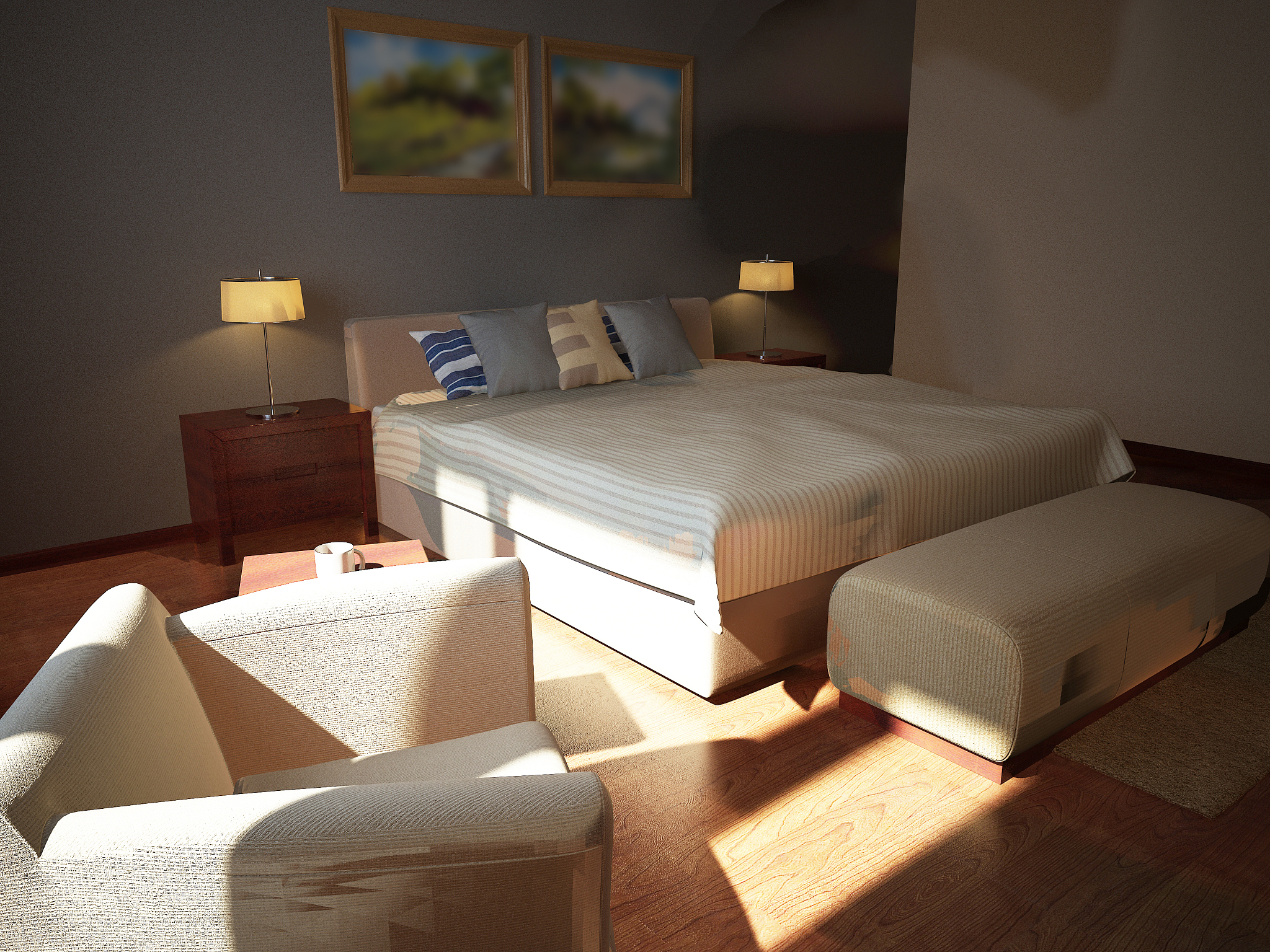 rendering bed room