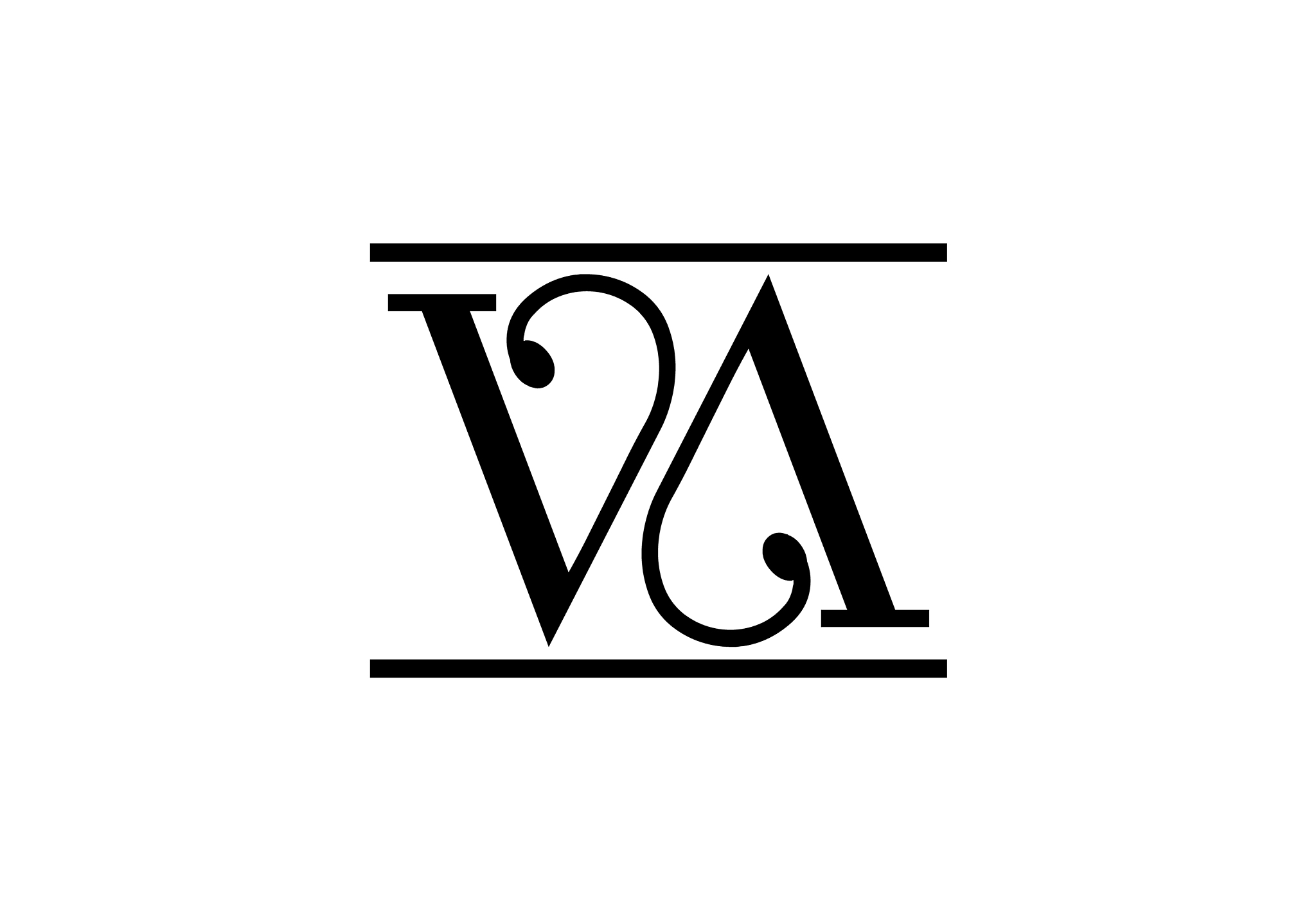 v a initial letter logo design template graphic