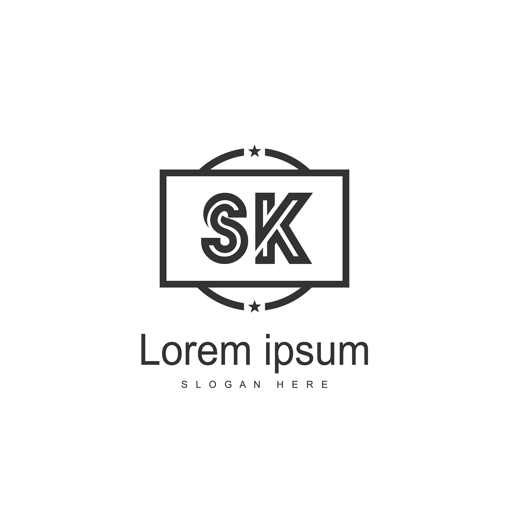 initial letter sk logo template design minimal