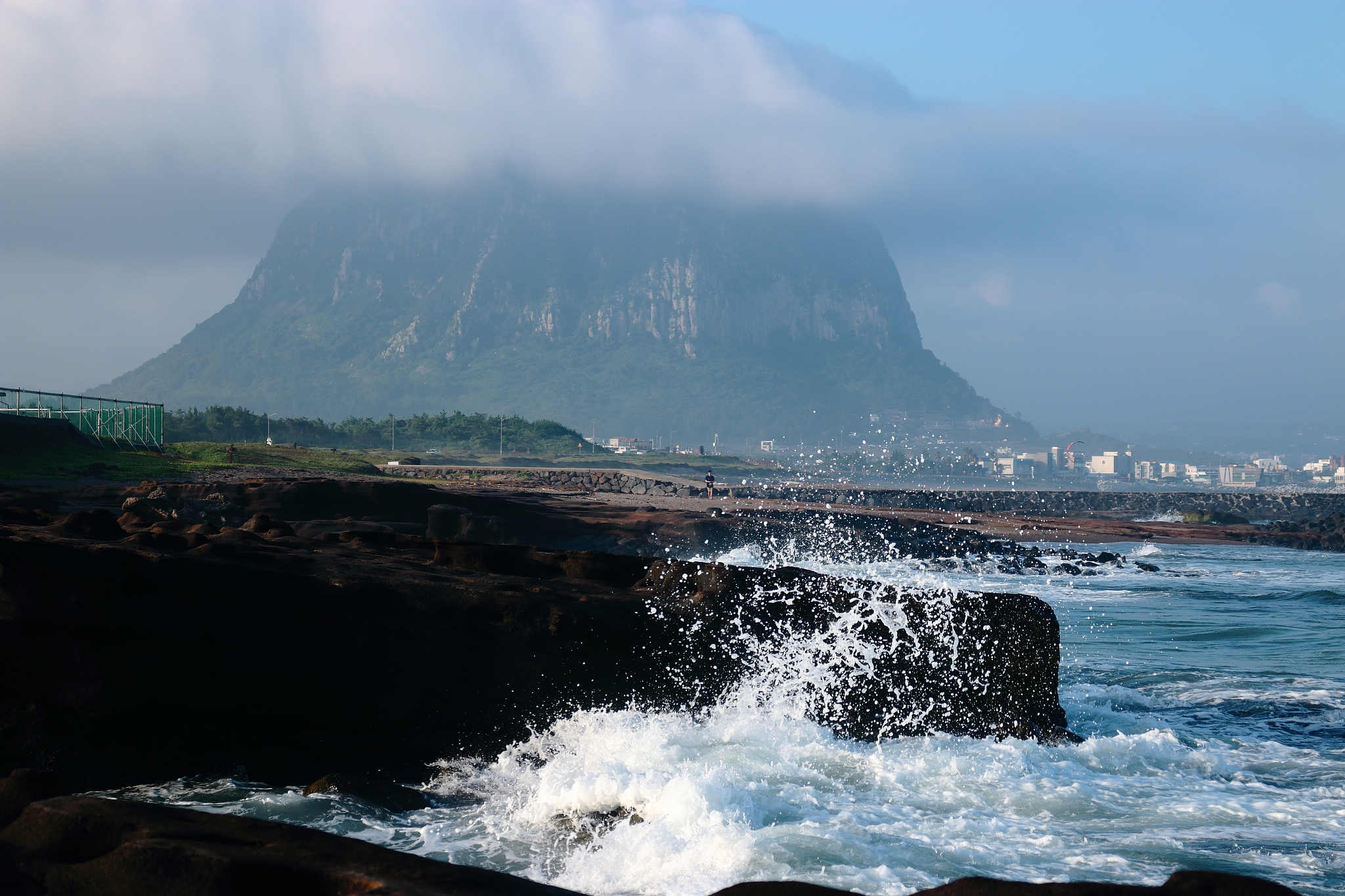sanbangsan mountain, cloud, sea,