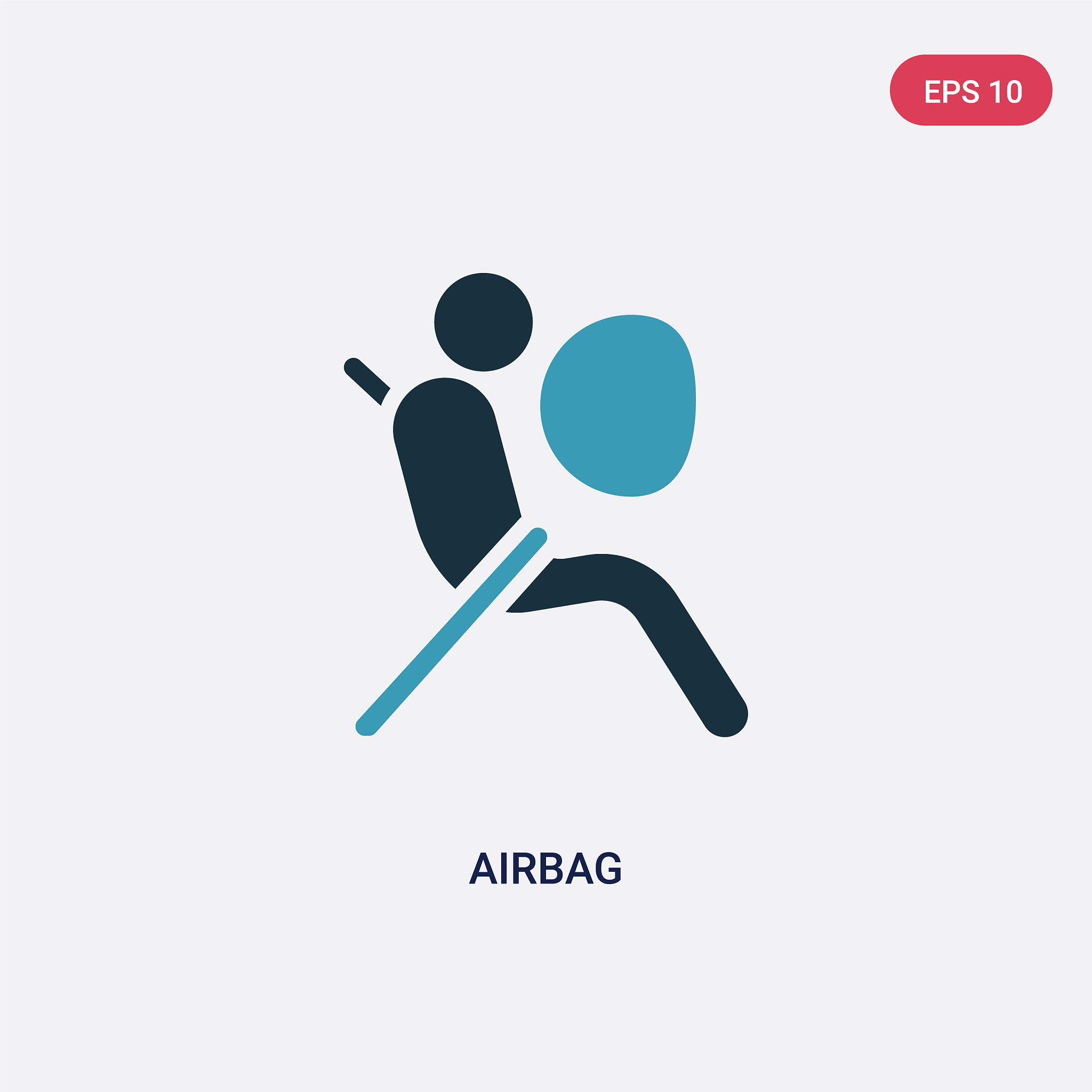 two color airbag icon from security concept