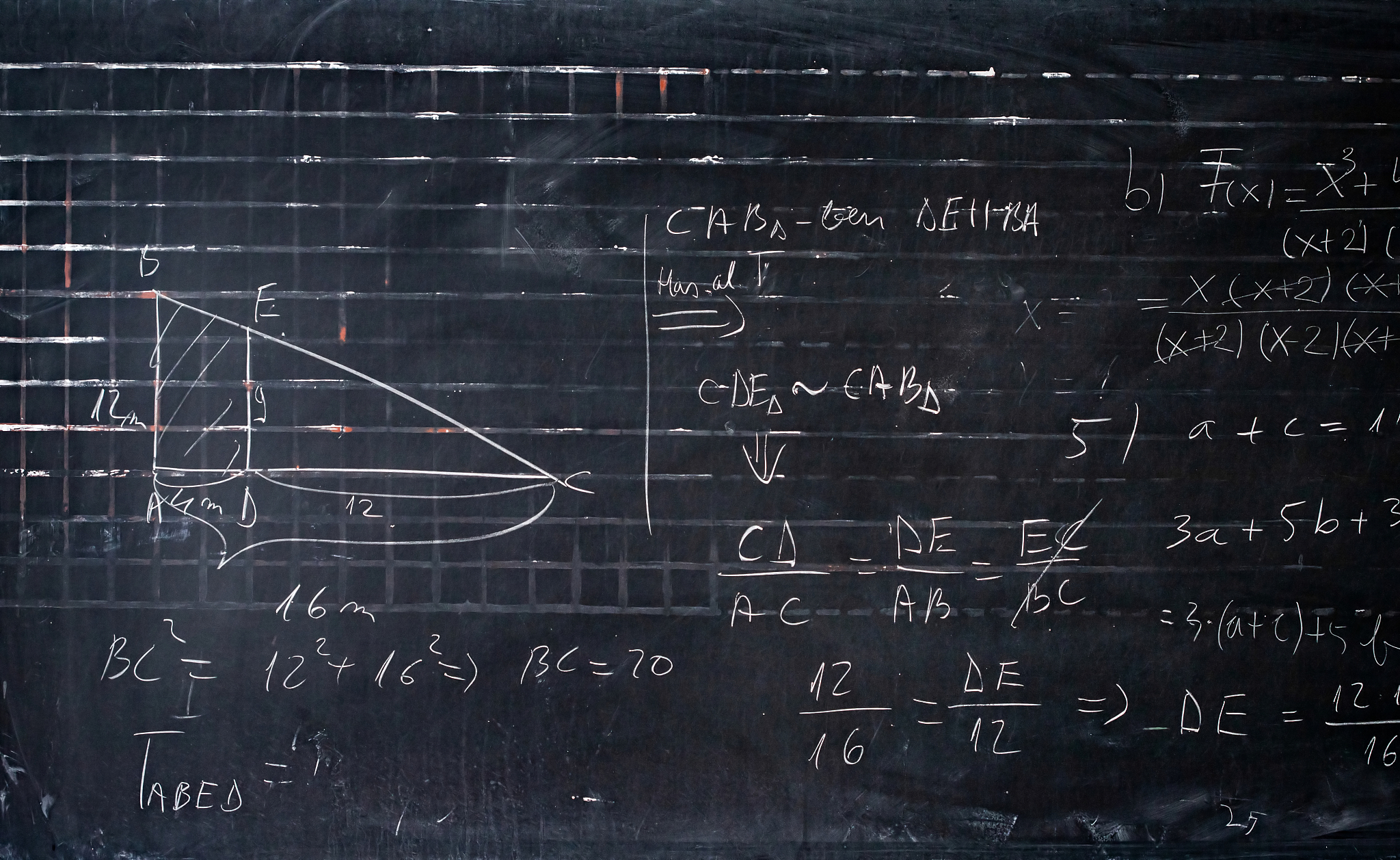 maths formulas written by white chalk on the blackboard backgrou