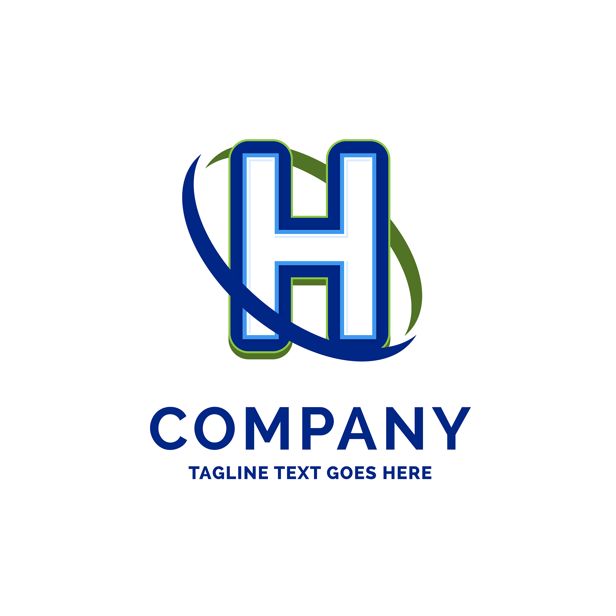 h company name design logo template brand name
